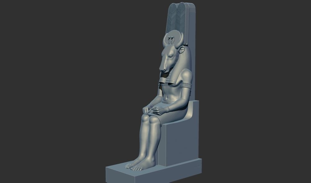 Ancient Egyptian God Montu statue 3d printable model 3D print model_1