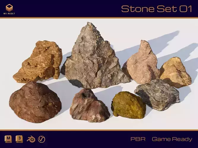 Stone rock Set 01