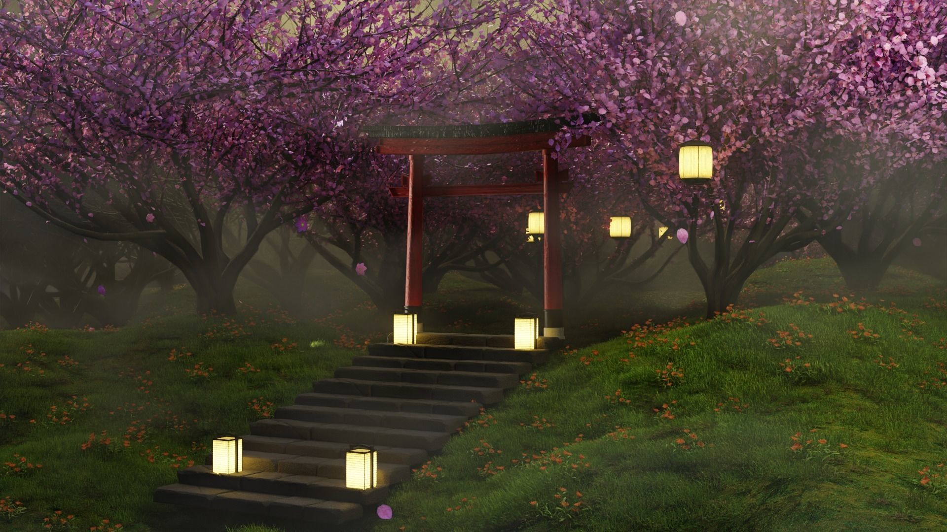 Tori Scene 3D model_7