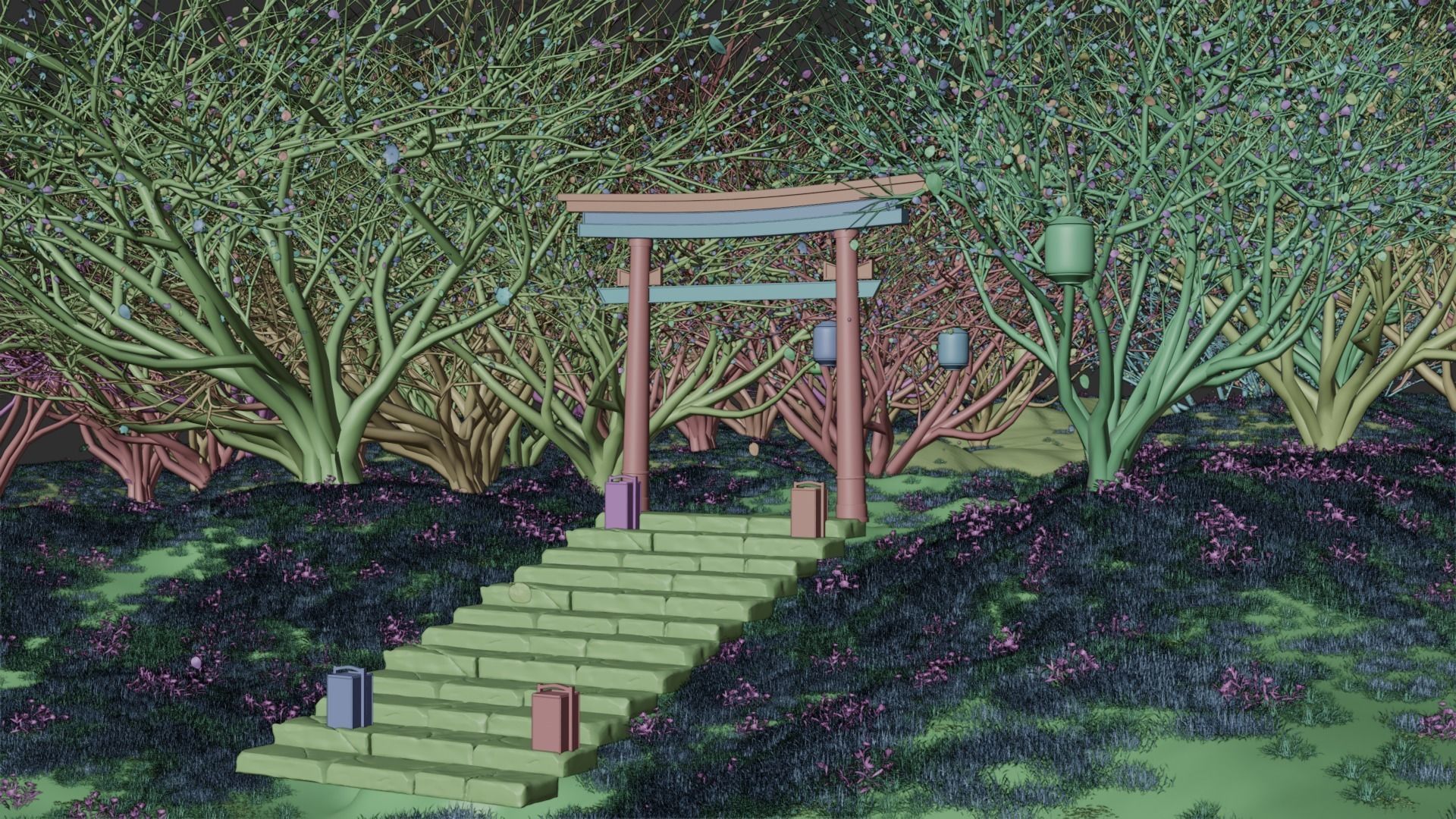 Tori Scene 3D model_4