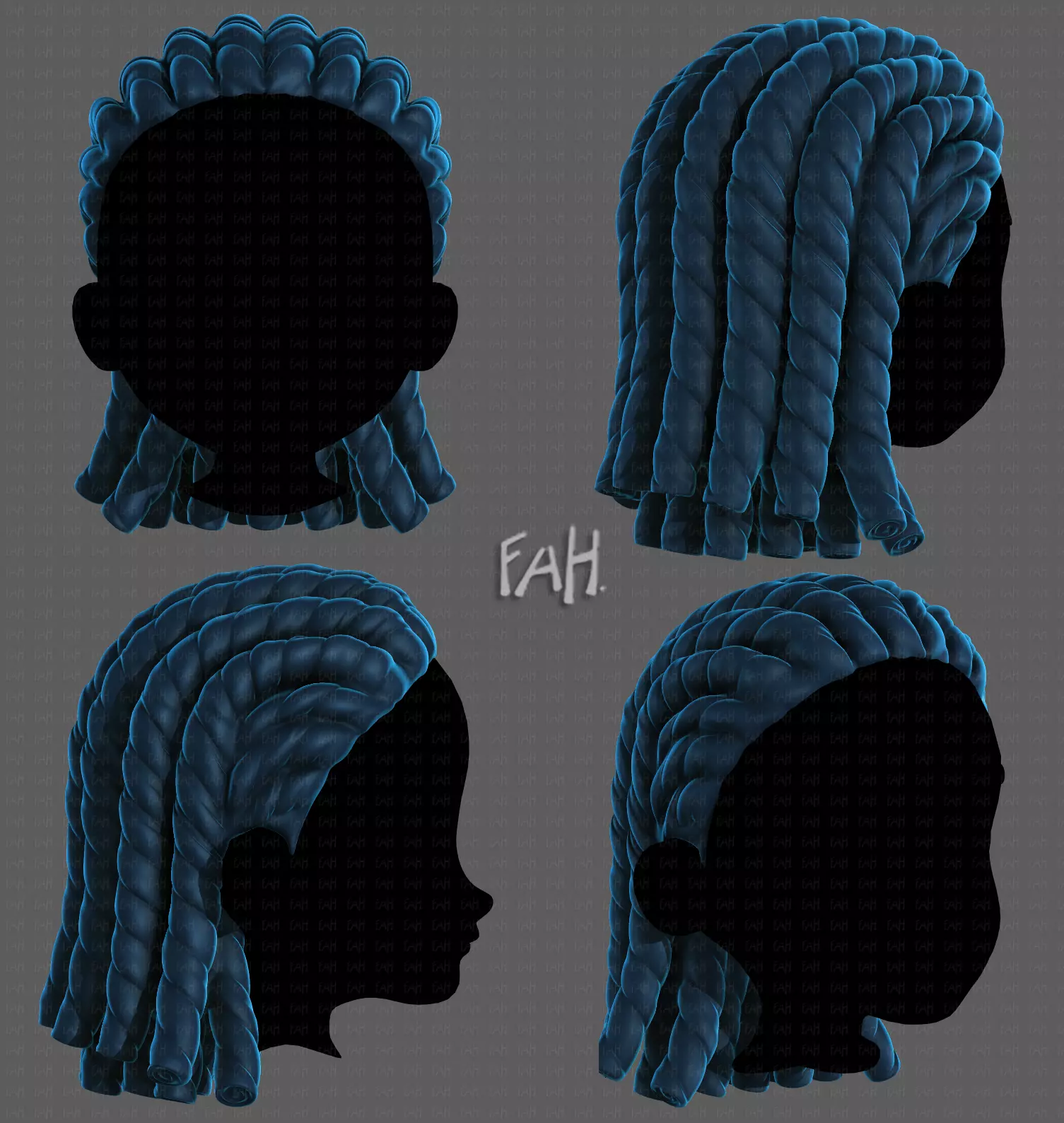 3D Hair style for boy V99 3D model