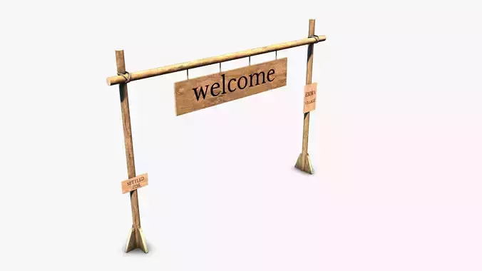 welcome gate Low-poly 3D model