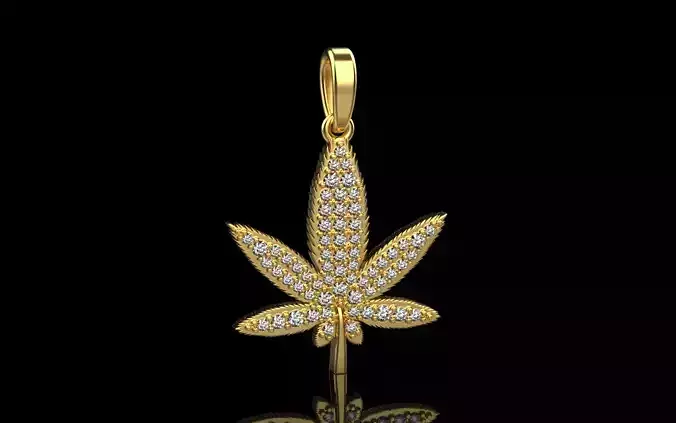 Hemp leaf marijuana Ganja leaf pendant model 292 3D print model