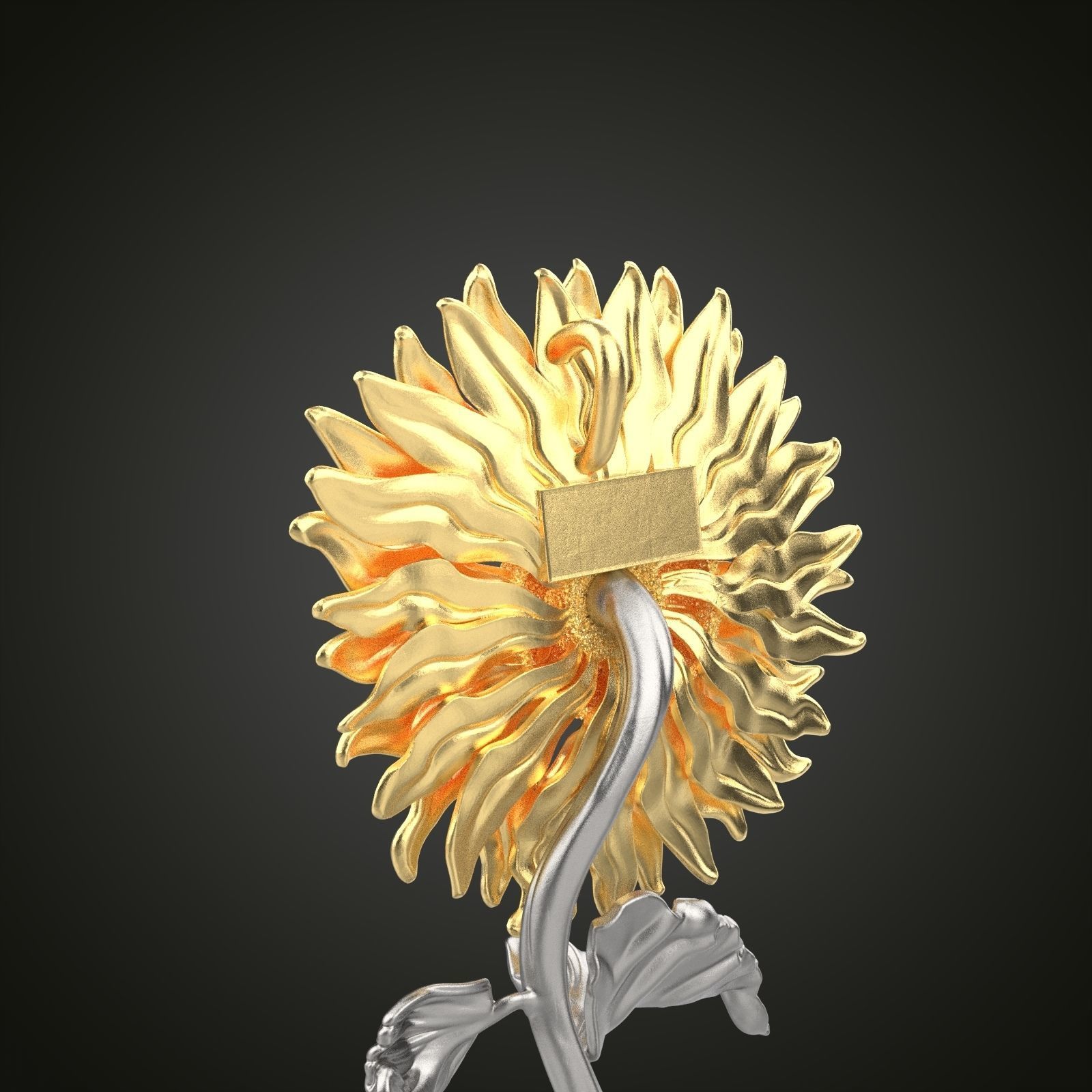 Sunflower Pendant 3D print model_2