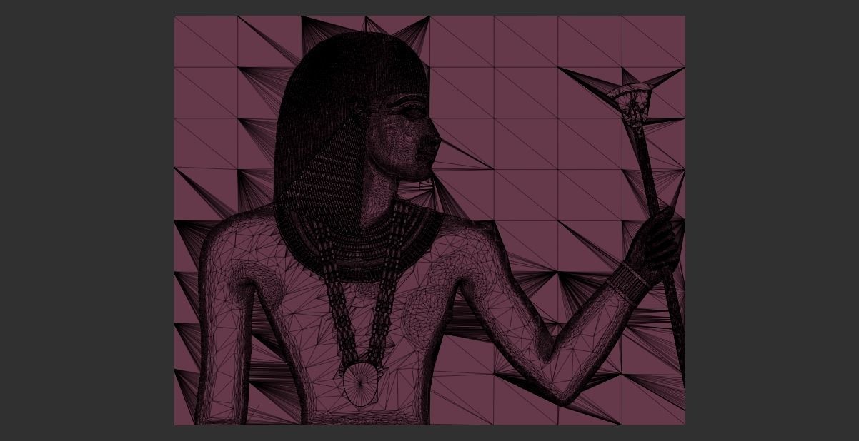 Egyptian Pharaoh bas-relief 3d stl model cnc 3D print model_6