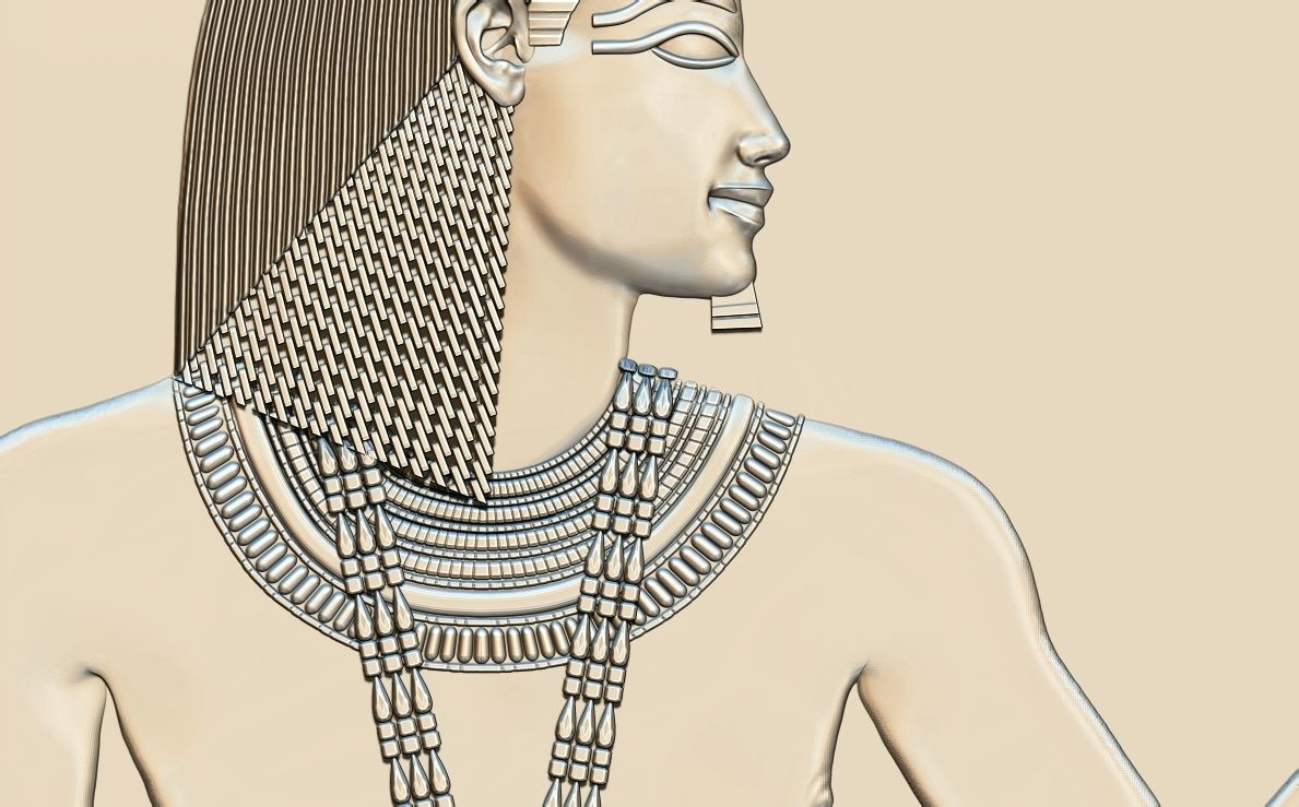 Egyptian Pharaoh bas-relief 3d stl model cnc 3D print model_1