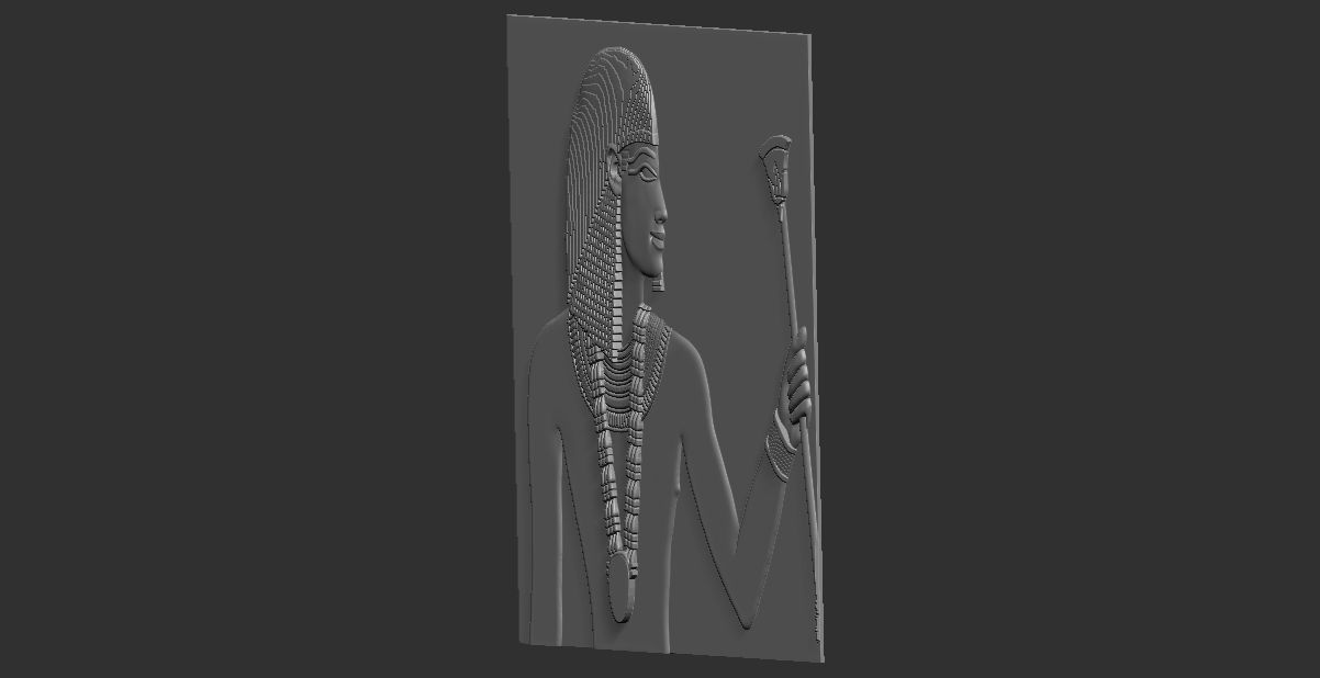 Egyptian Pharaoh bas-relief 3d stl model cnc 3D print model_7