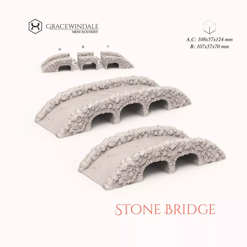 Stone Bridge 3D print model_0