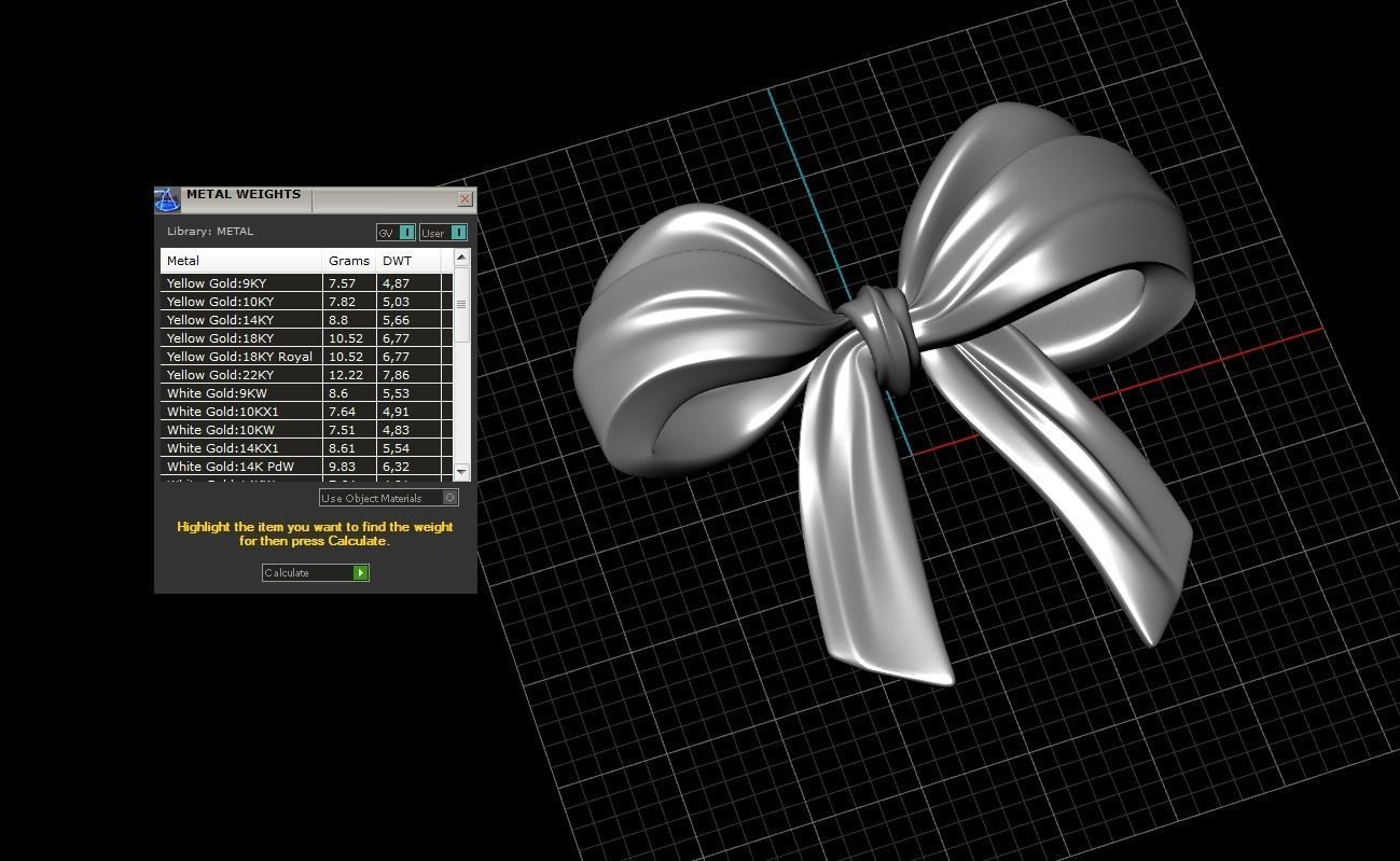 Pendant bow tie knot 3D print model_5