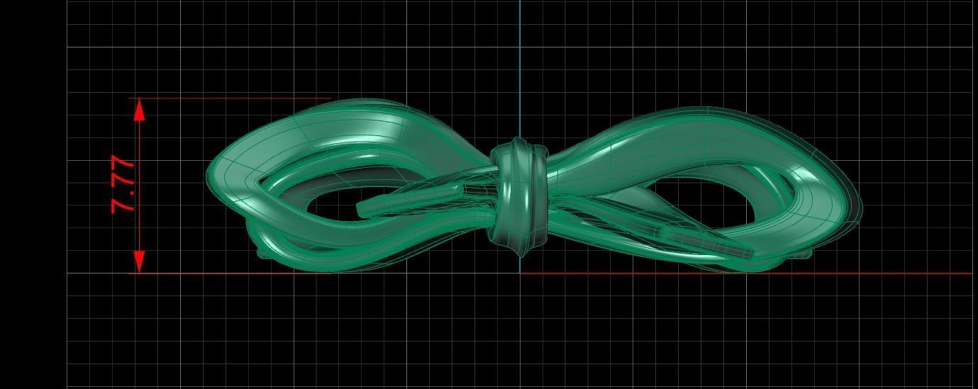 Pendant bow tie knot 3D print model_4