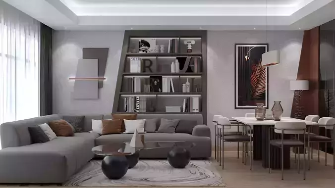Living Room Modern by FGM