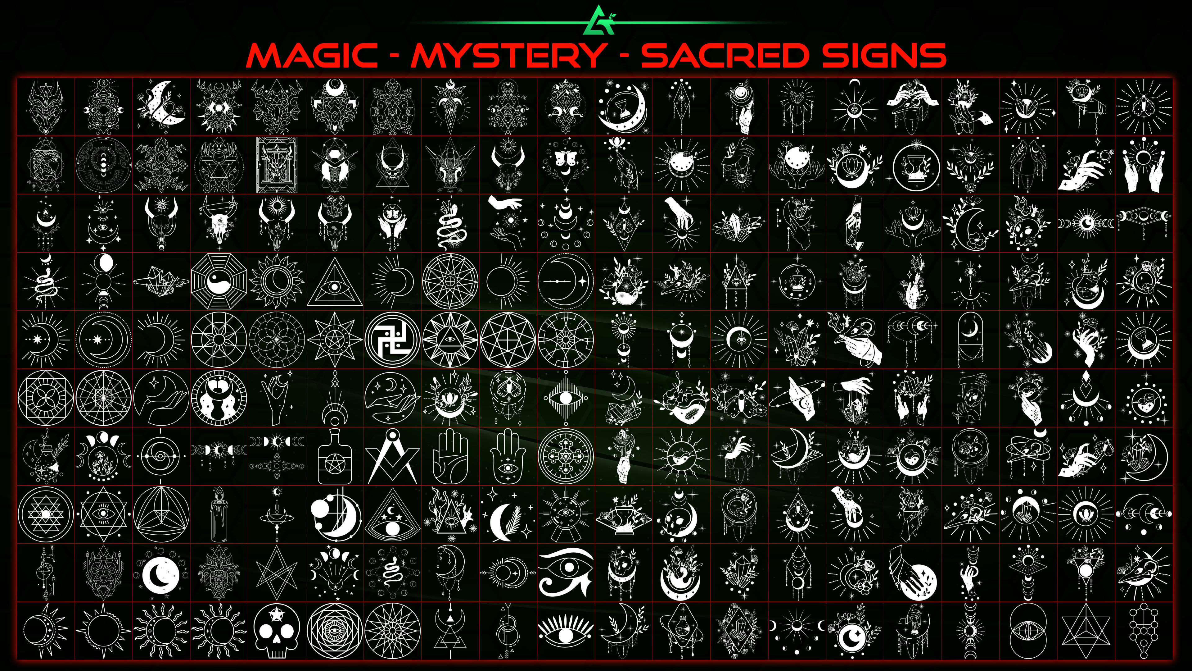 2555 Hand Painted Alpha Magic Signs and Elements -Vol 8 Texture_12