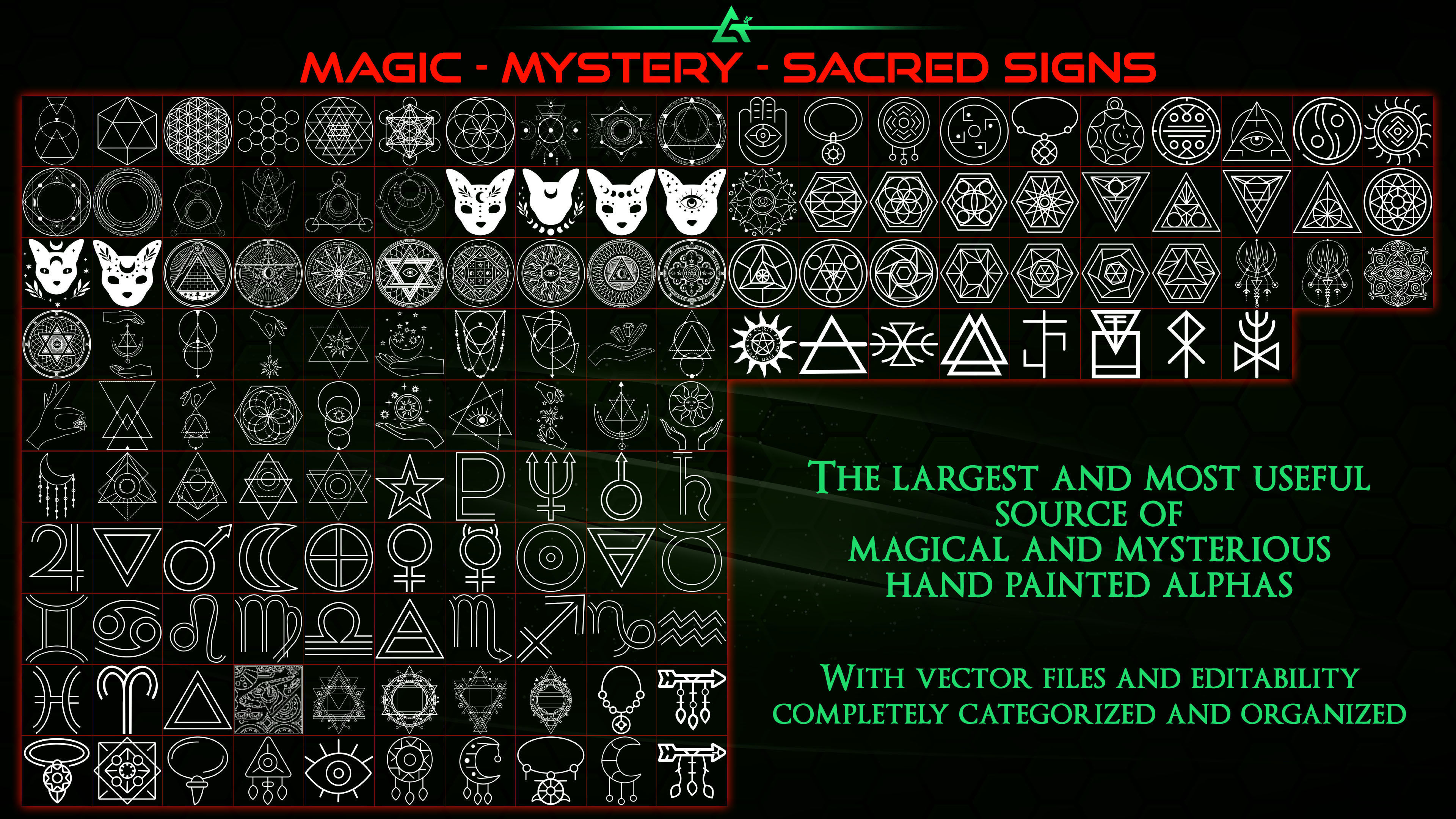 2555 Hand Painted Alpha Magic Signs and Elements -Vol 8 Texture_13