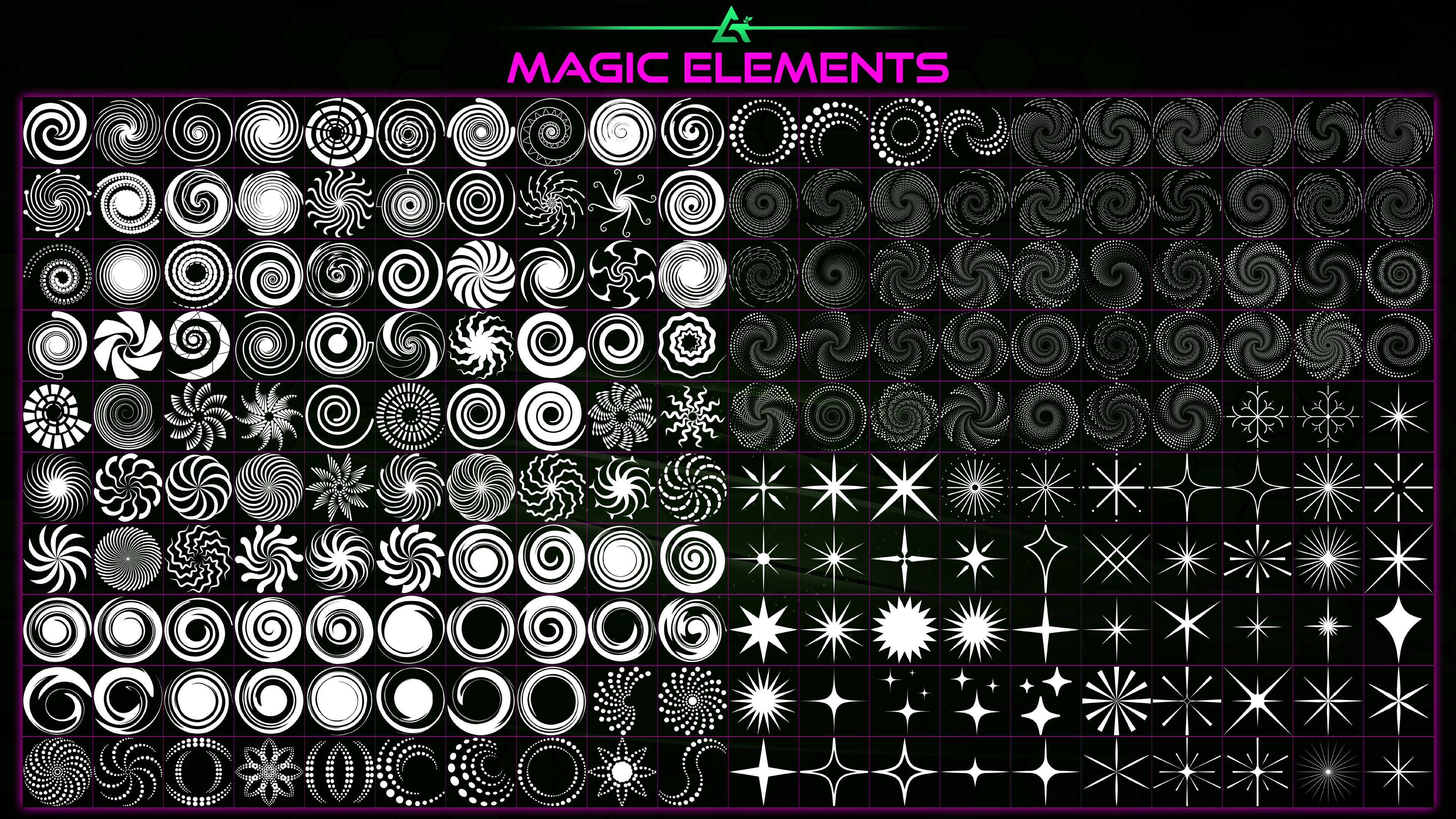 2555 Hand Painted Alpha Magic Signs and Elements -Vol 8 Texture_14