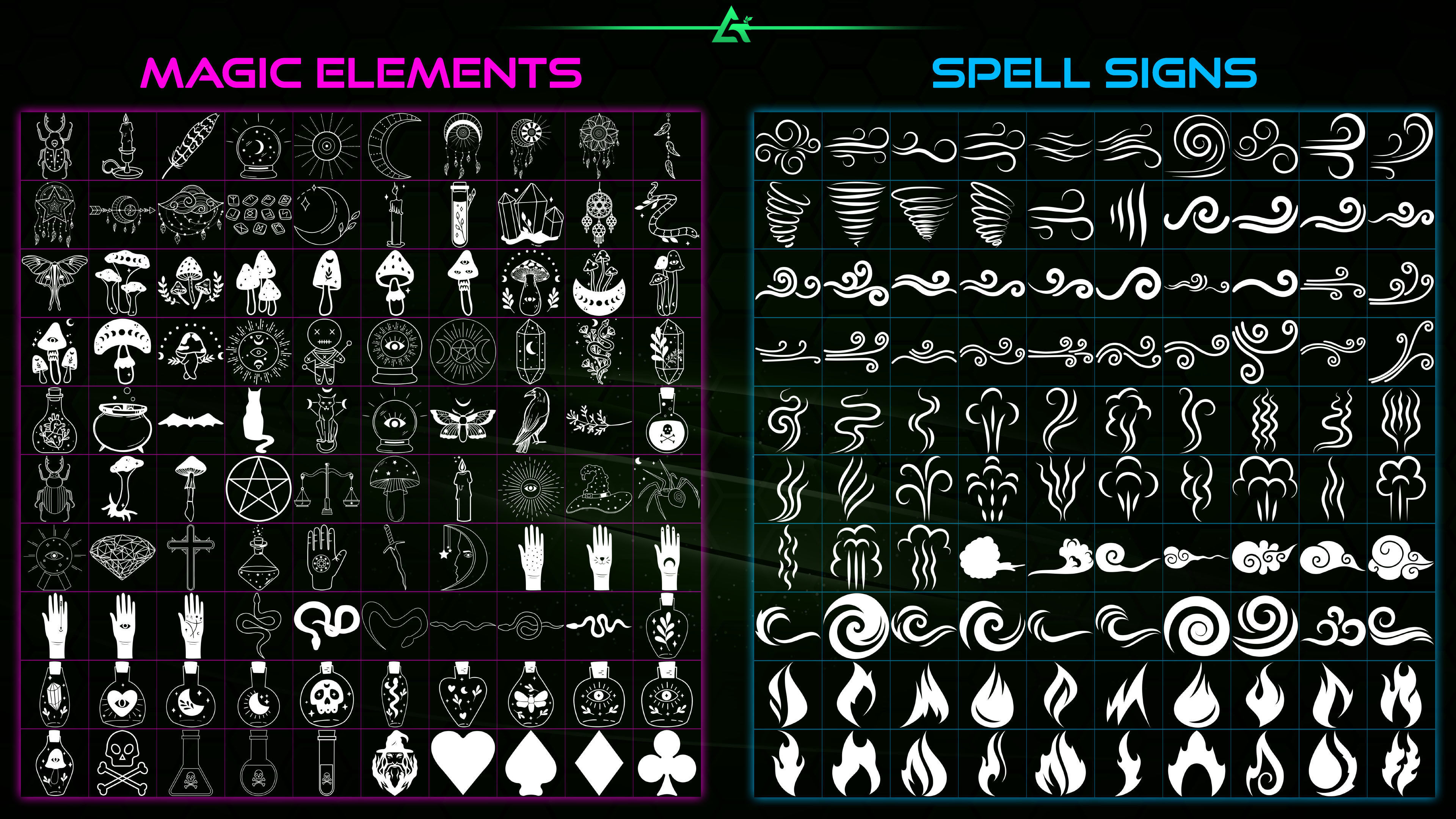 2555 Hand Painted Alpha Magic Signs and Elements -Vol 8 Texture_17