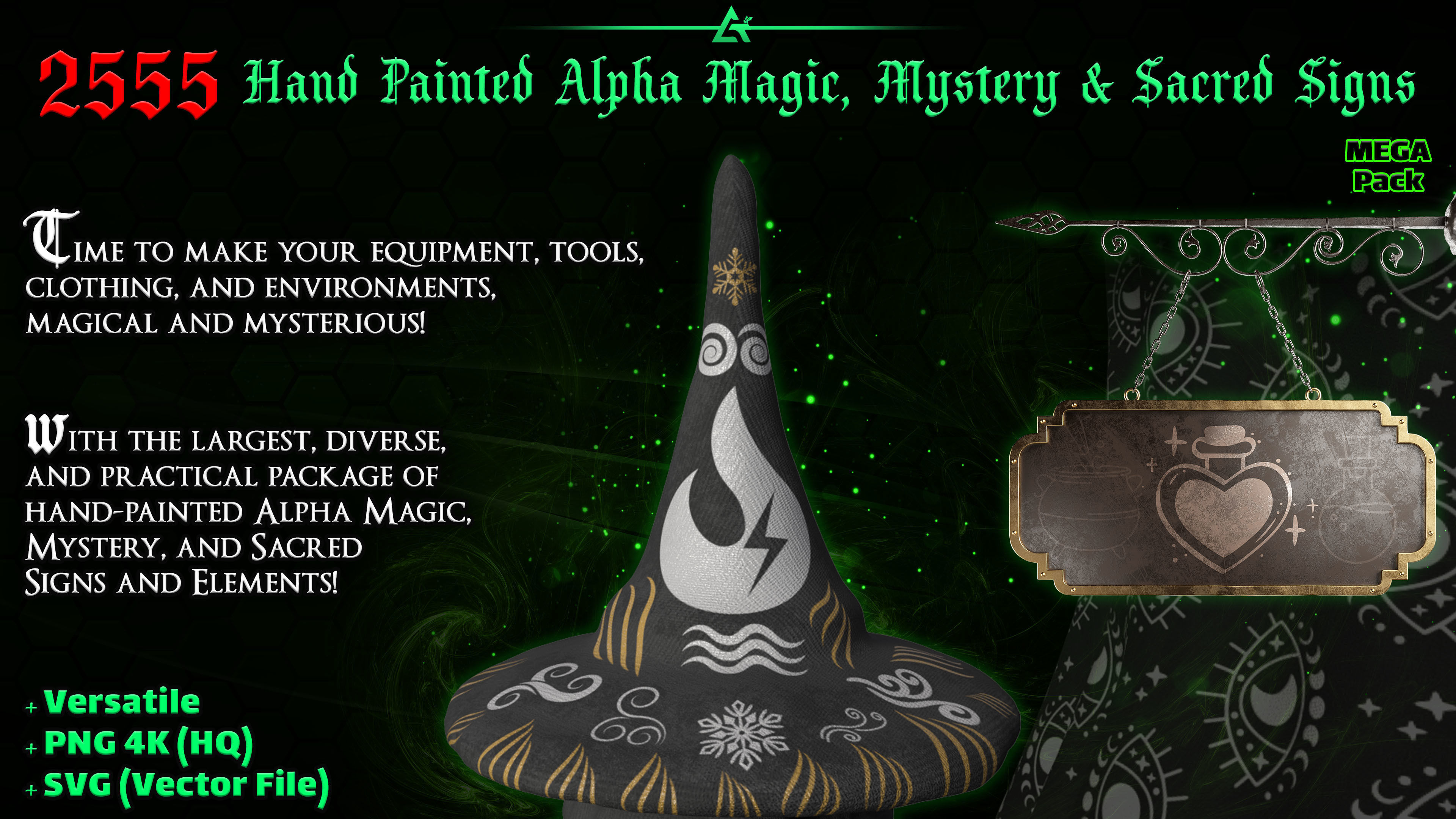 2555 Hand Painted Alpha Magic Signs and Elements -Vol 8 Texture_2