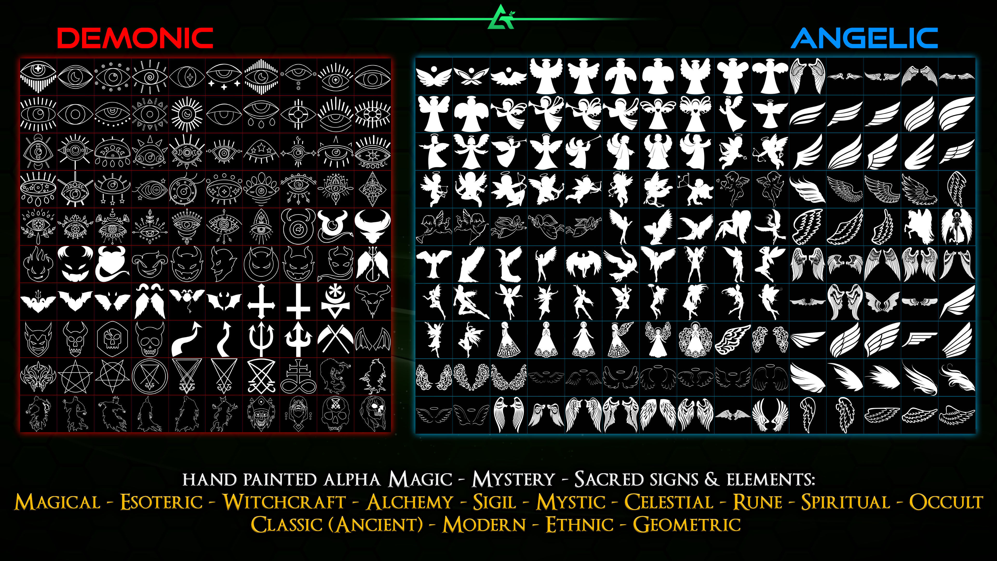 2555 Hand Painted Alpha Magic Signs and Elements -Vol 8 Texture_19