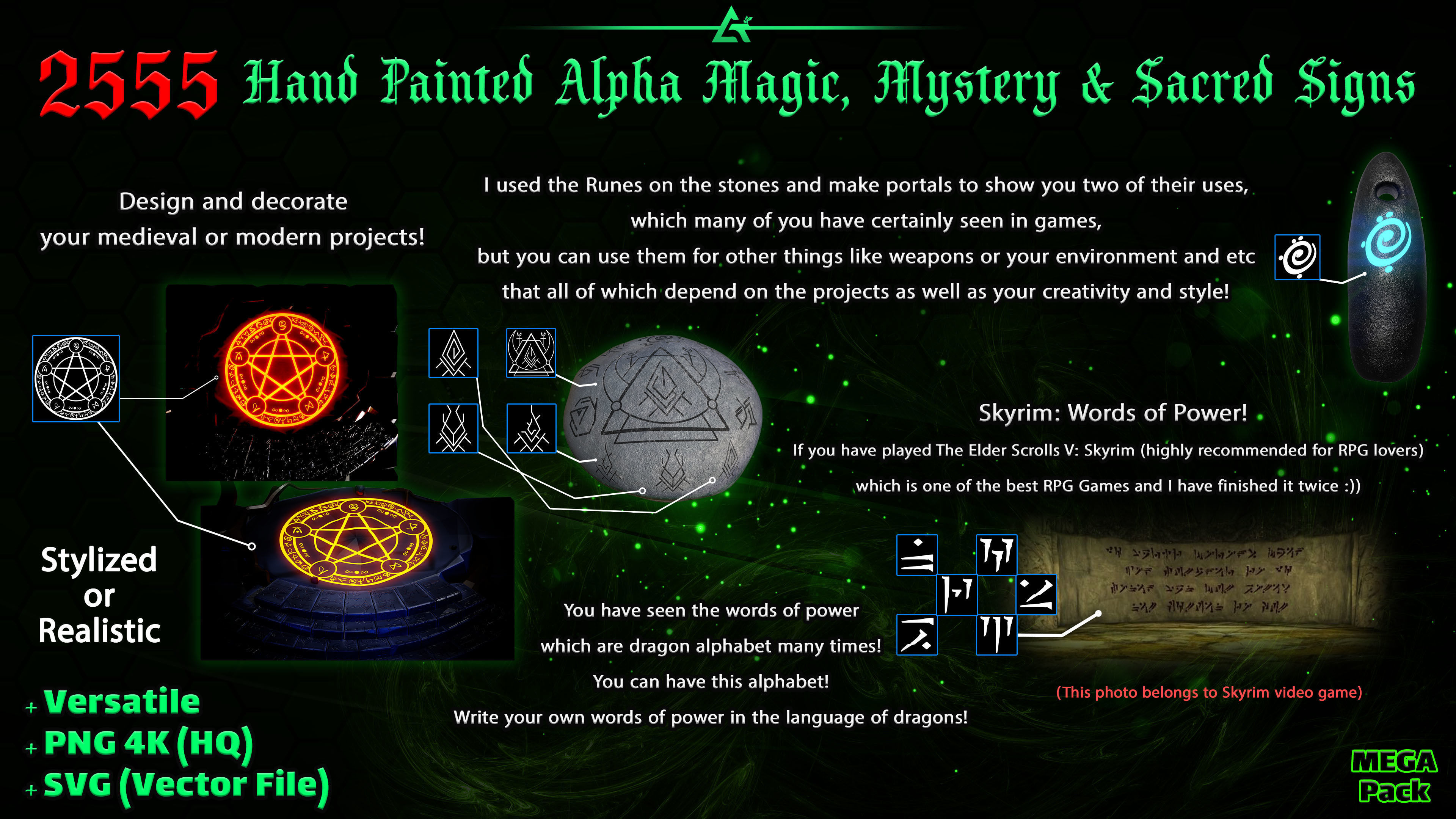 2555 Hand Painted Alpha Magic Signs and Elements -Vol 8 Texture_3