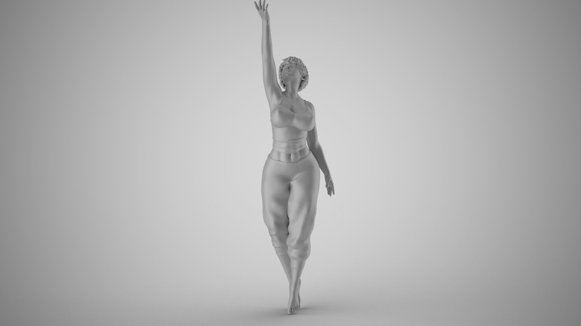 Girl Trying to Reach 3D print model_3