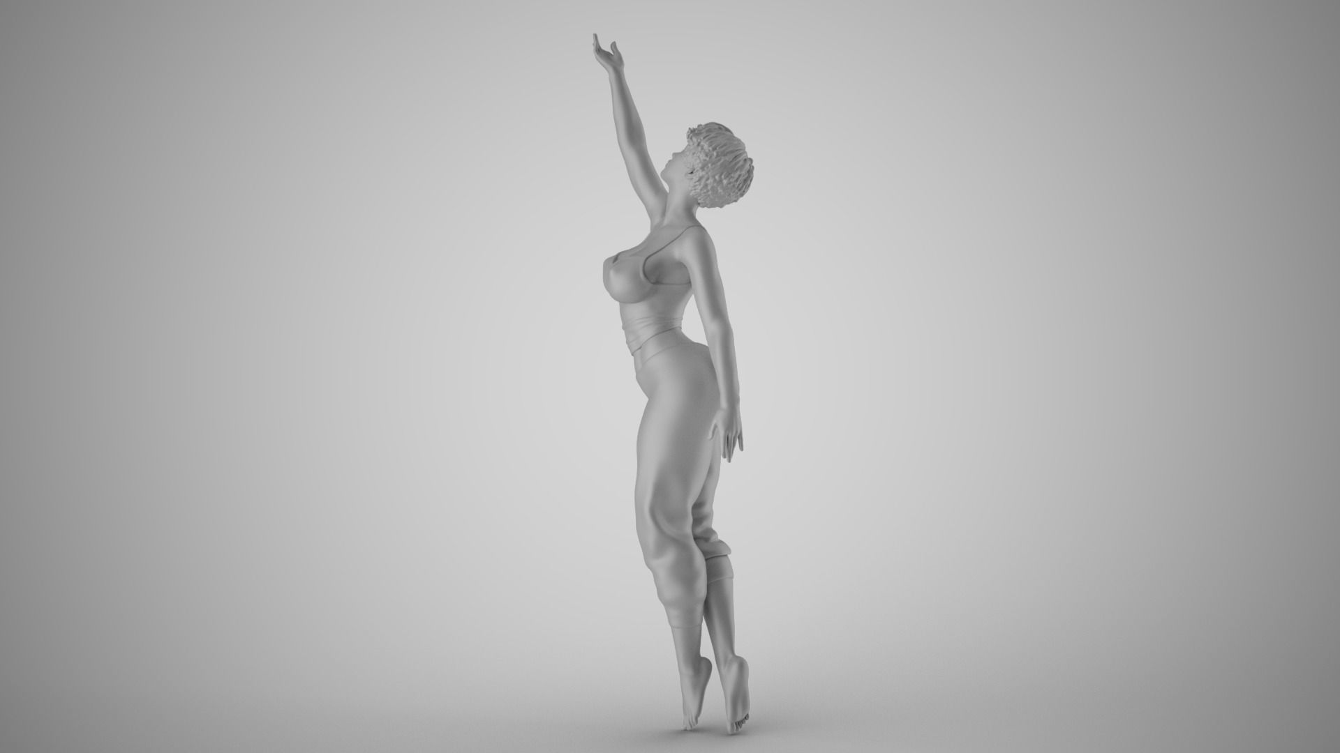 Girl Trying to Reach 3D print model_1