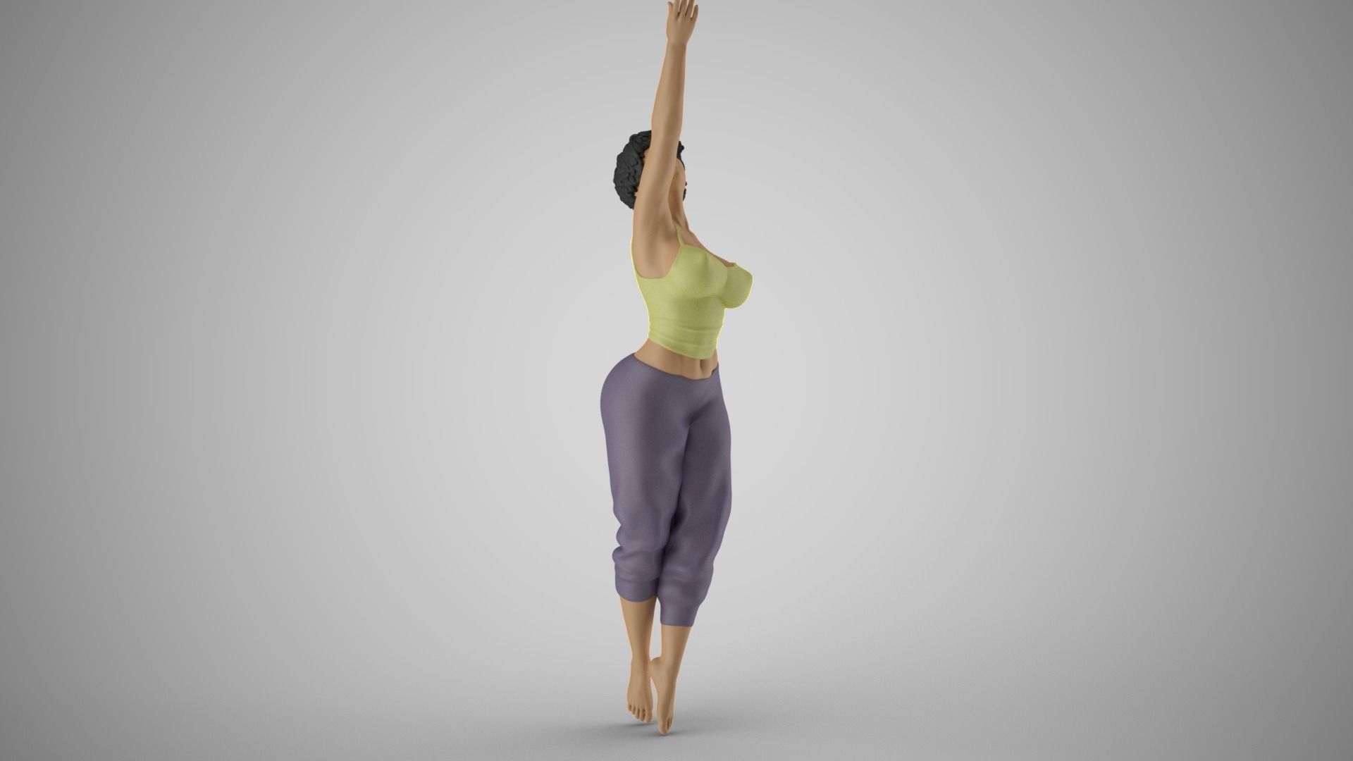 Girl Trying to Reach 3D print model_5