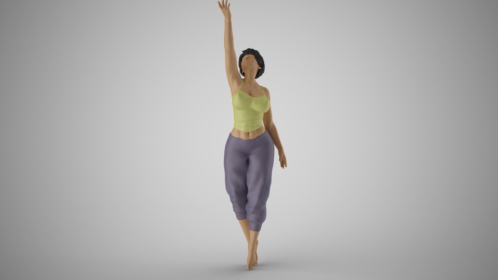 Girl Trying to Reach 3D print model_4