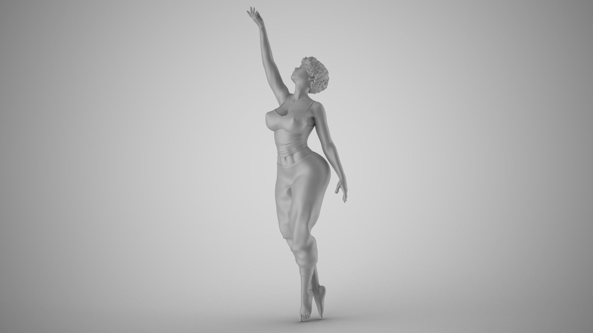 Girl Trying to Reach 3D print model_2