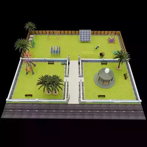 Garden Low-poly 3D model