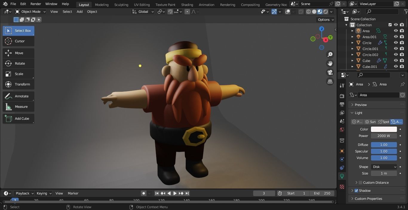 cartoon man 3D model_1