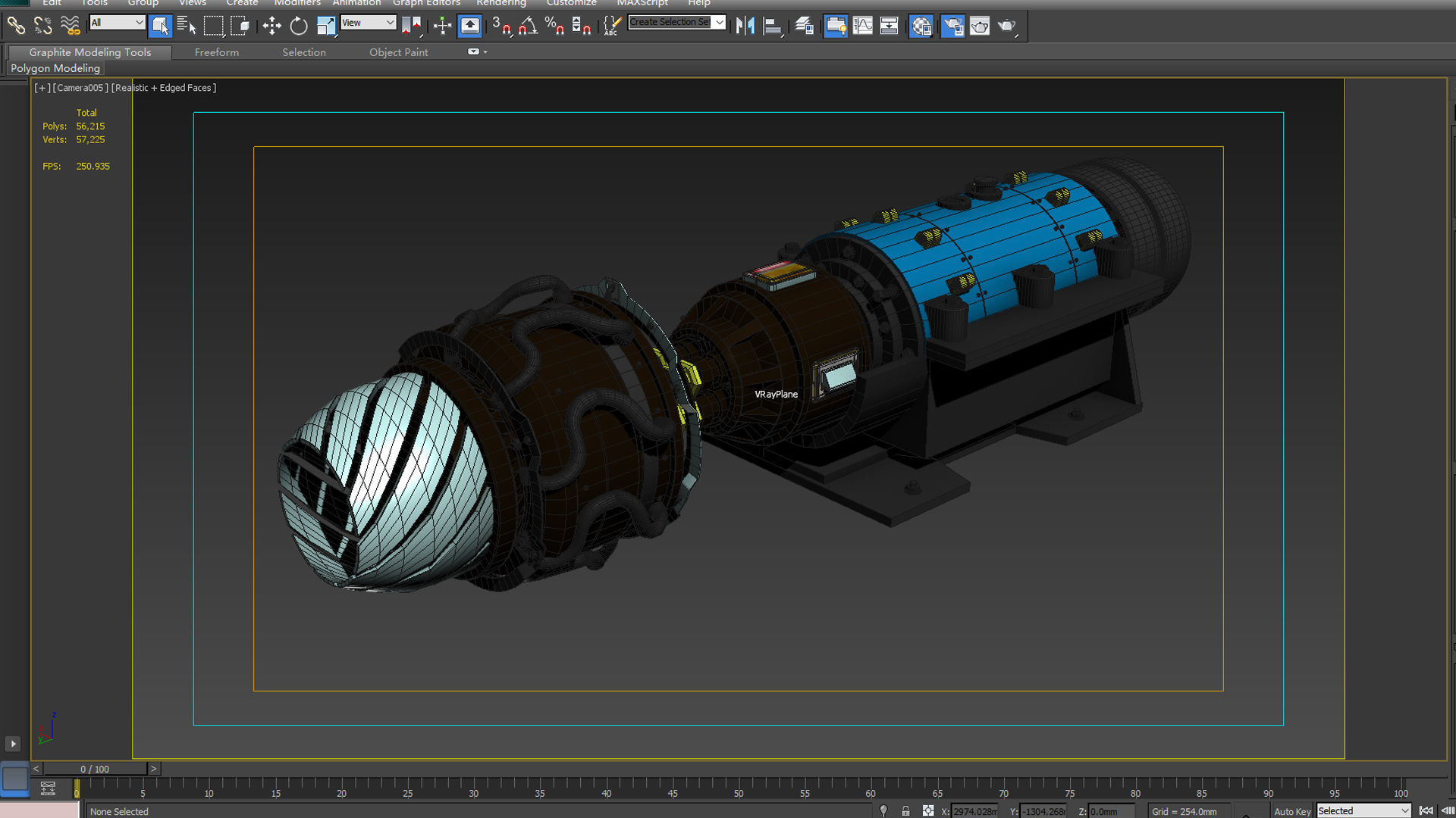 turbofan engine Falcon supersonic sectioned  3D model_6