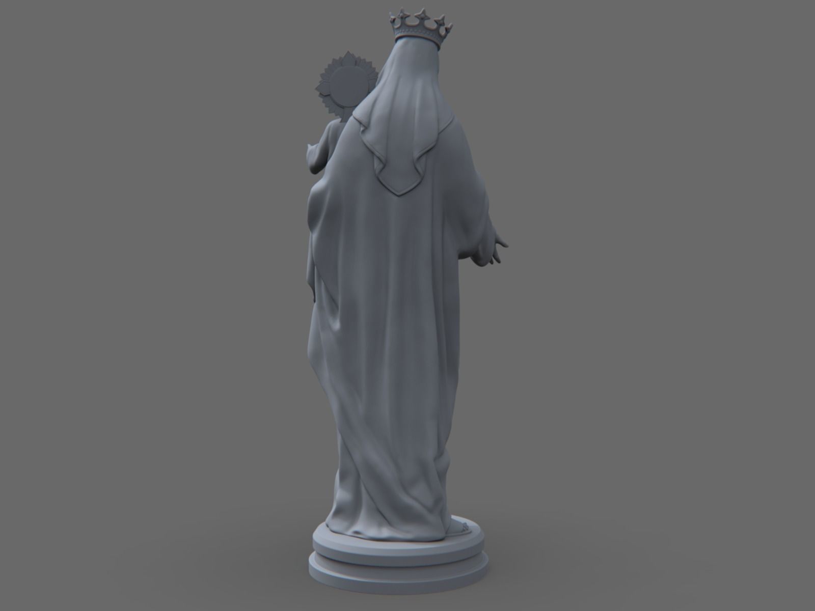 Carmel statue of virgin and child 3D print model_8