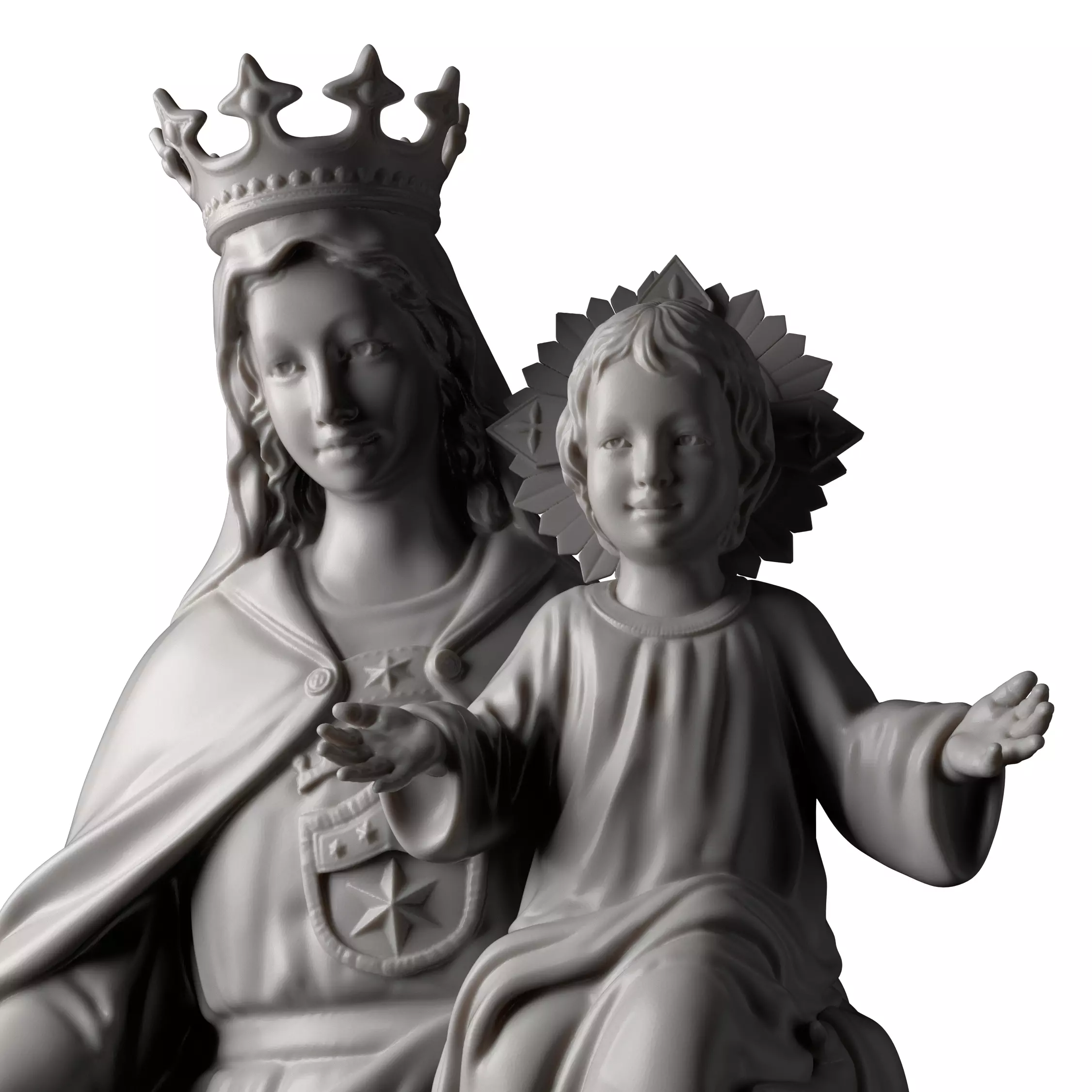 Carmel statue of virgin and child 3D print model_0