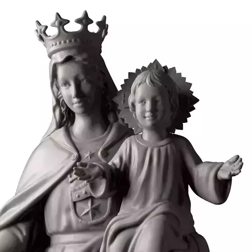 Carmel statue of virgin and child 3D print model