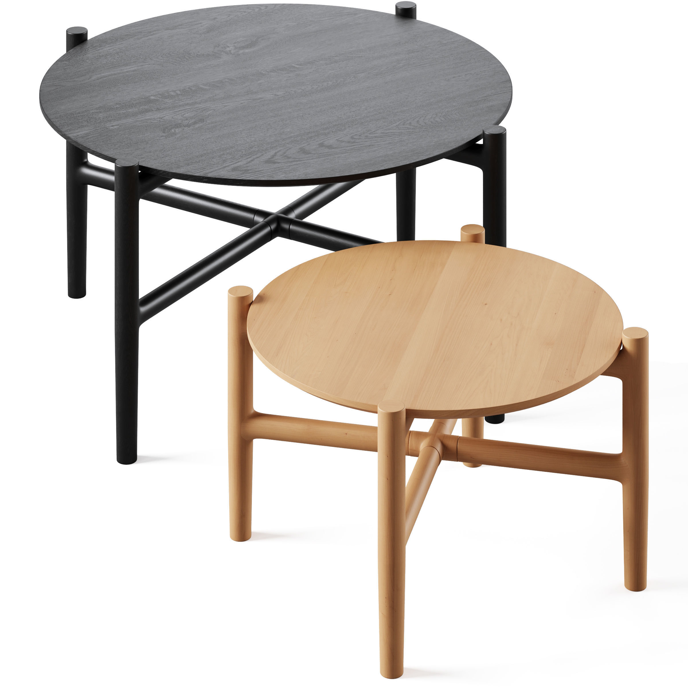 Coffee table HOLTON round by Rowico Home 3D model_3