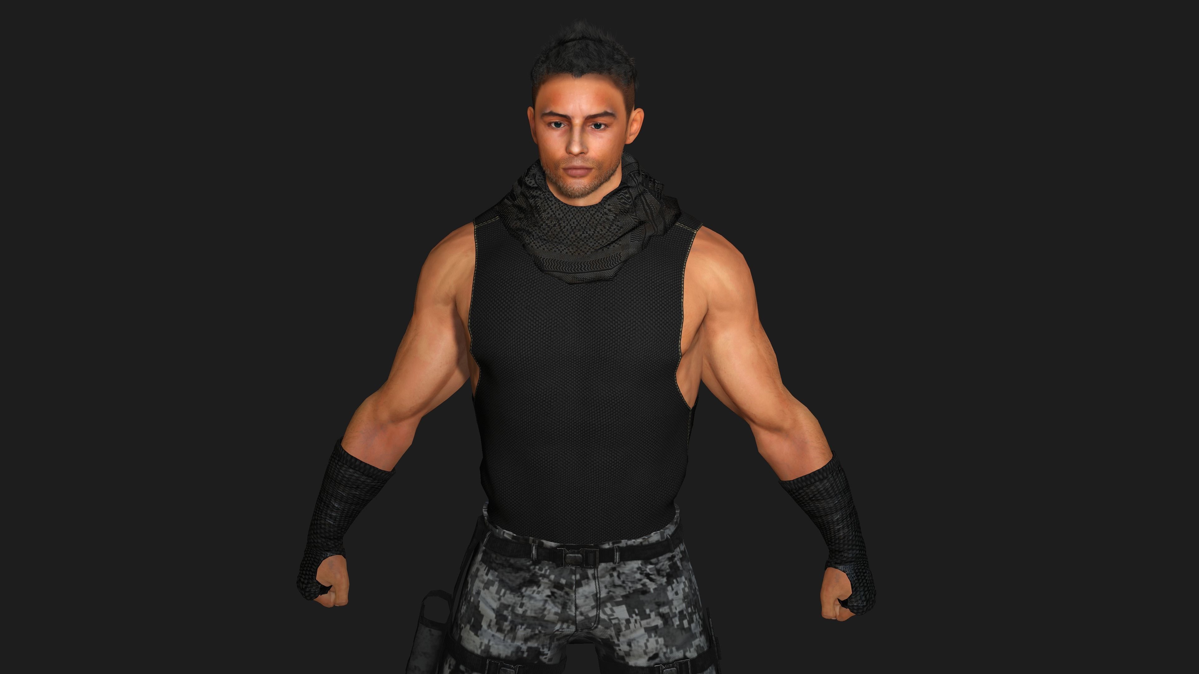 AAA 3D MALE ARMY CHARACTER 01 - HUMAN RIGGED GAME READY Low-poly 3D model_3