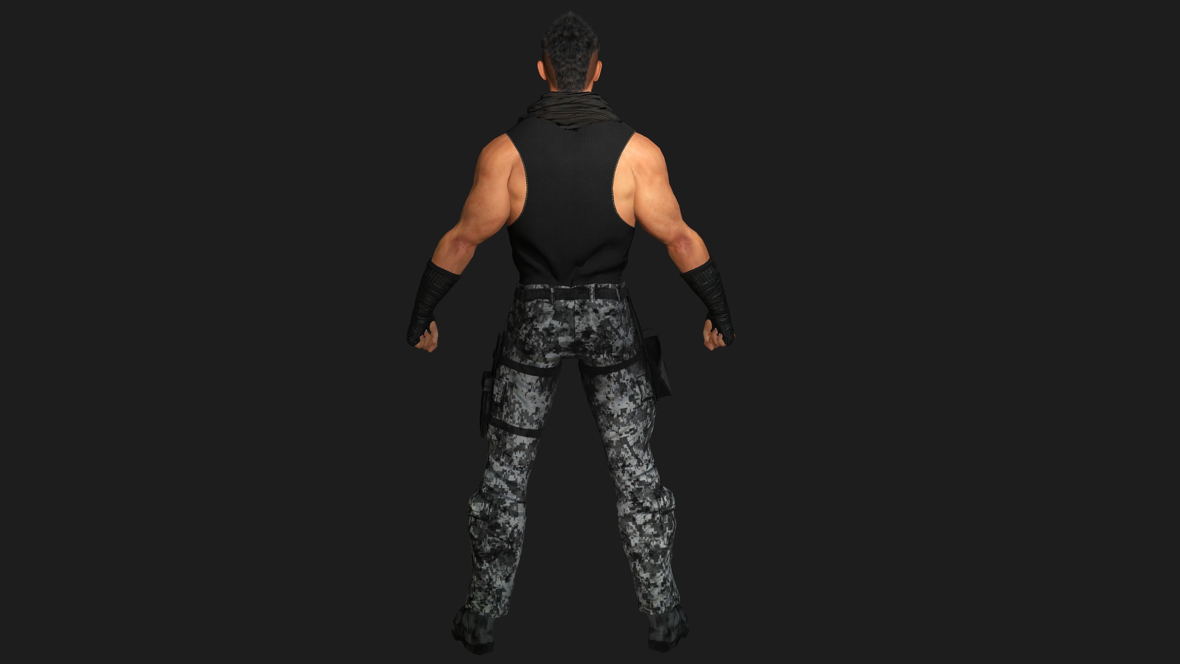 AAA 3D MALE ARMY CHARACTER 01 - HUMAN RIGGED GAME READY Low-poly 3D model_10