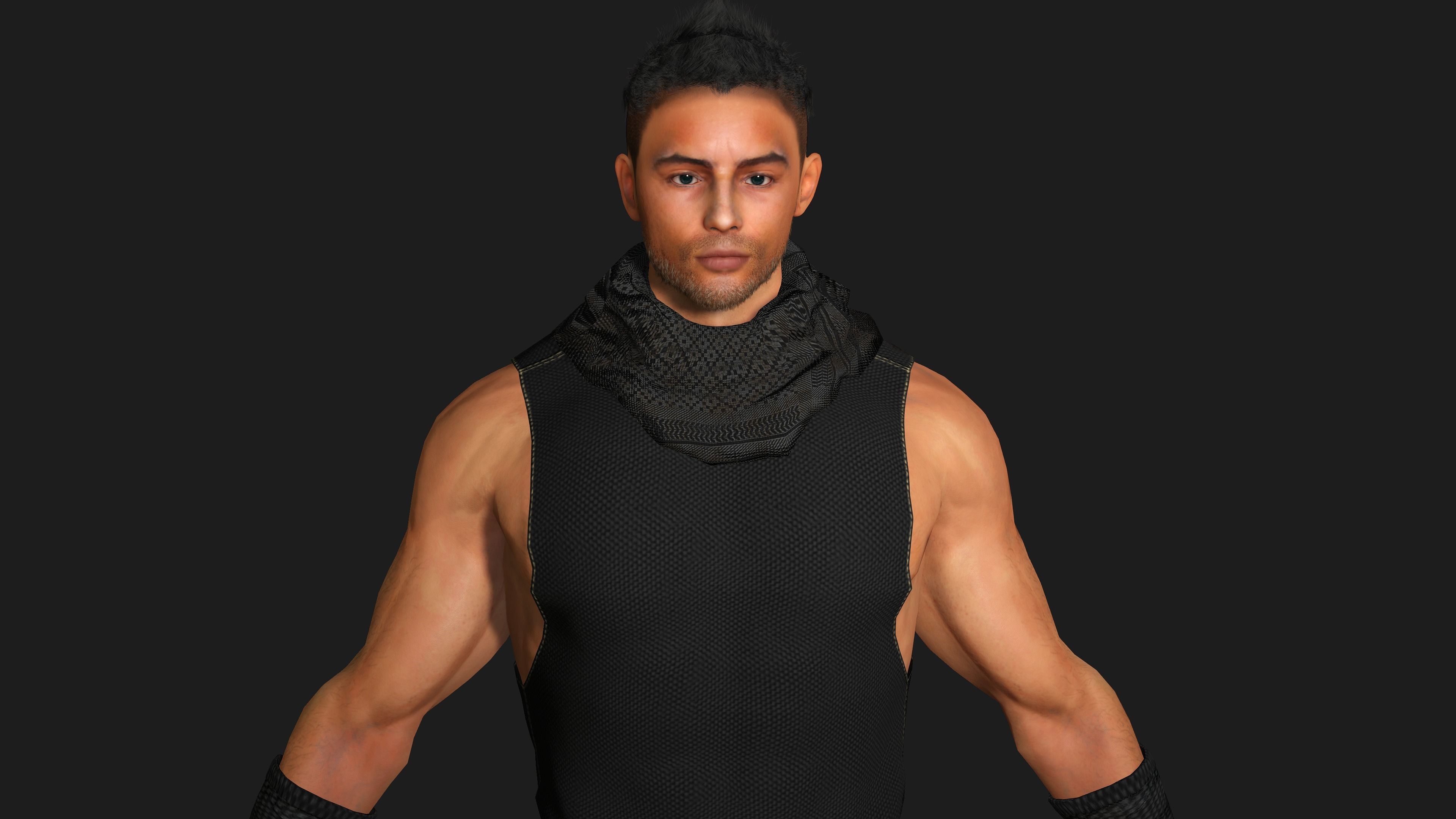 AAA 3D MALE ARMY CHARACTER 01 - HUMAN RIGGED GAME READY Low-poly 3D model_4