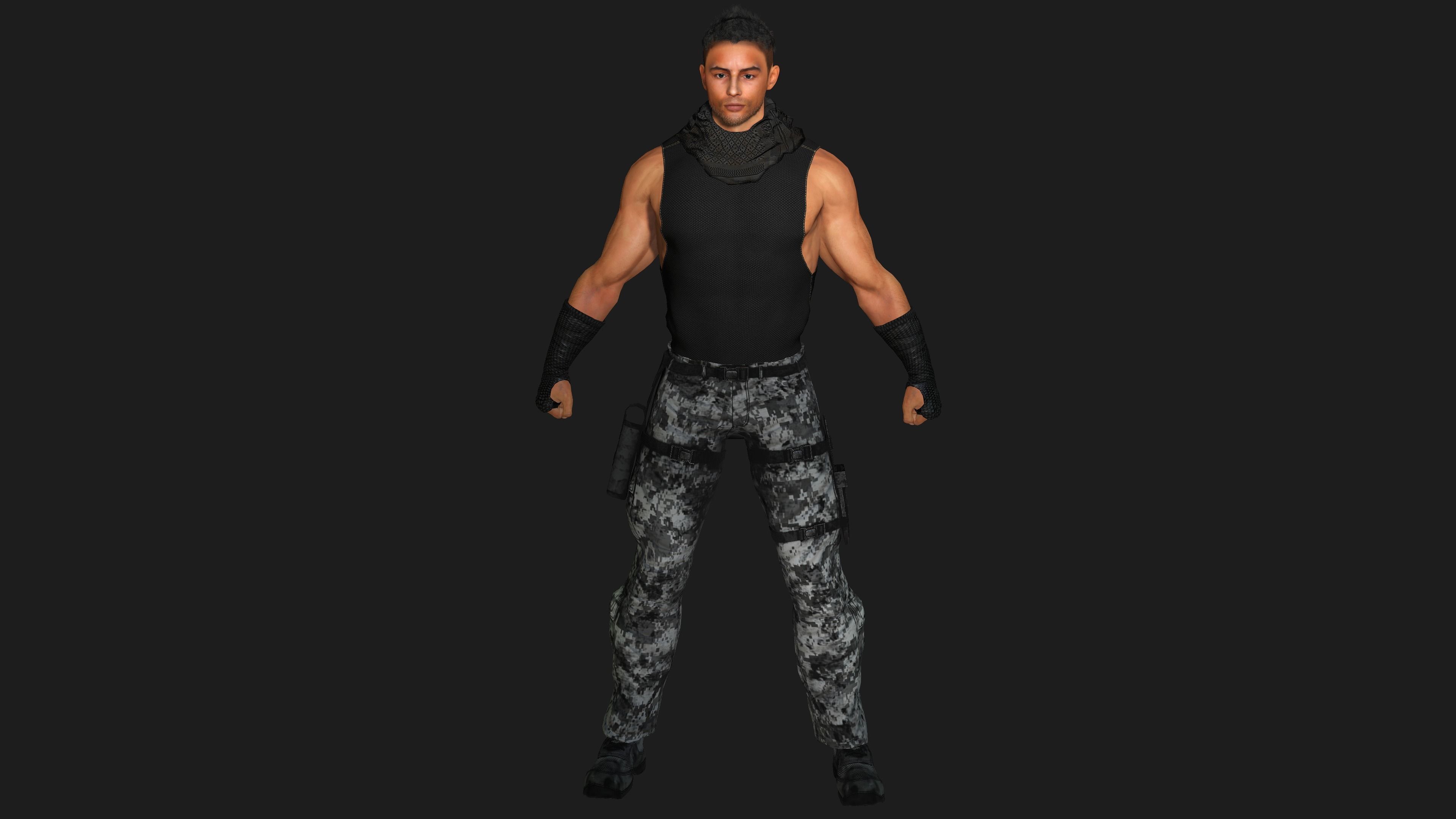 AAA 3D MALE ARMY CHARACTER 01 - HUMAN RIGGED GAME READY Low-poly 3D model_1
