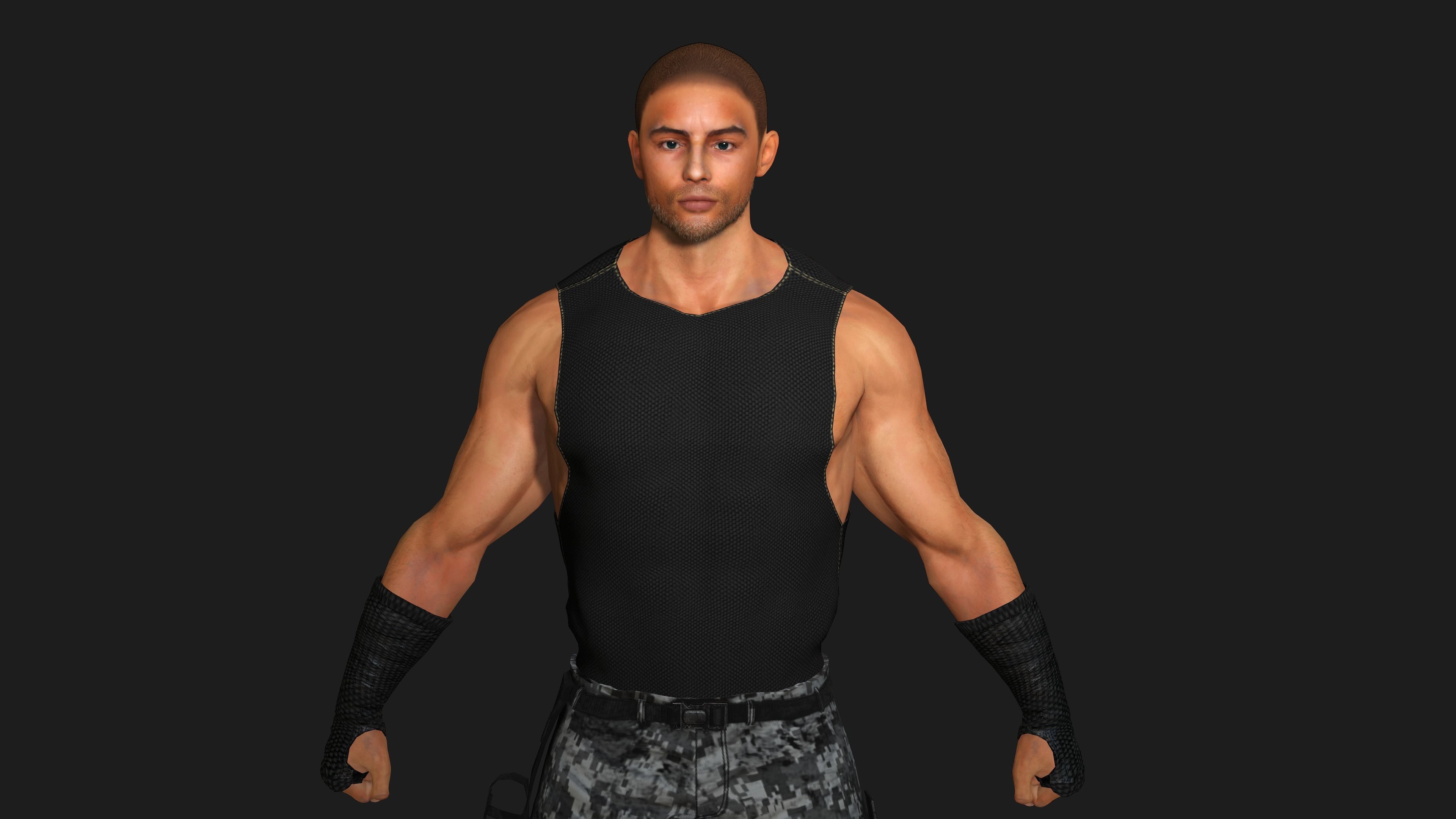 AAA 3D MALE ARMY CHARACTER 01 - HUMAN RIGGED GAME READY Low-poly 3D model_14