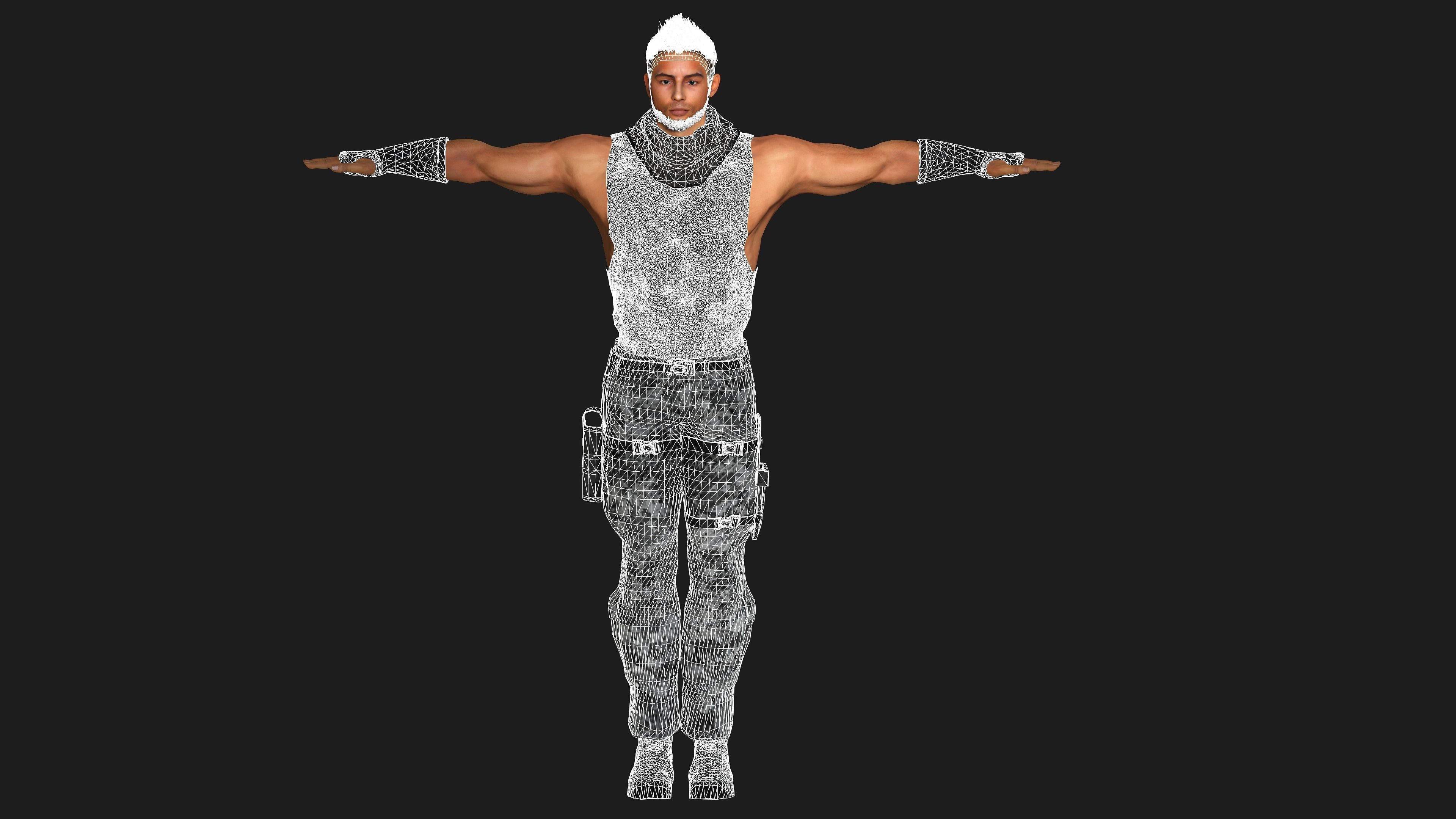 AAA 3D MALE ARMY CHARACTER 01 - HUMAN RIGGED GAME READY Low-poly 3D model_16