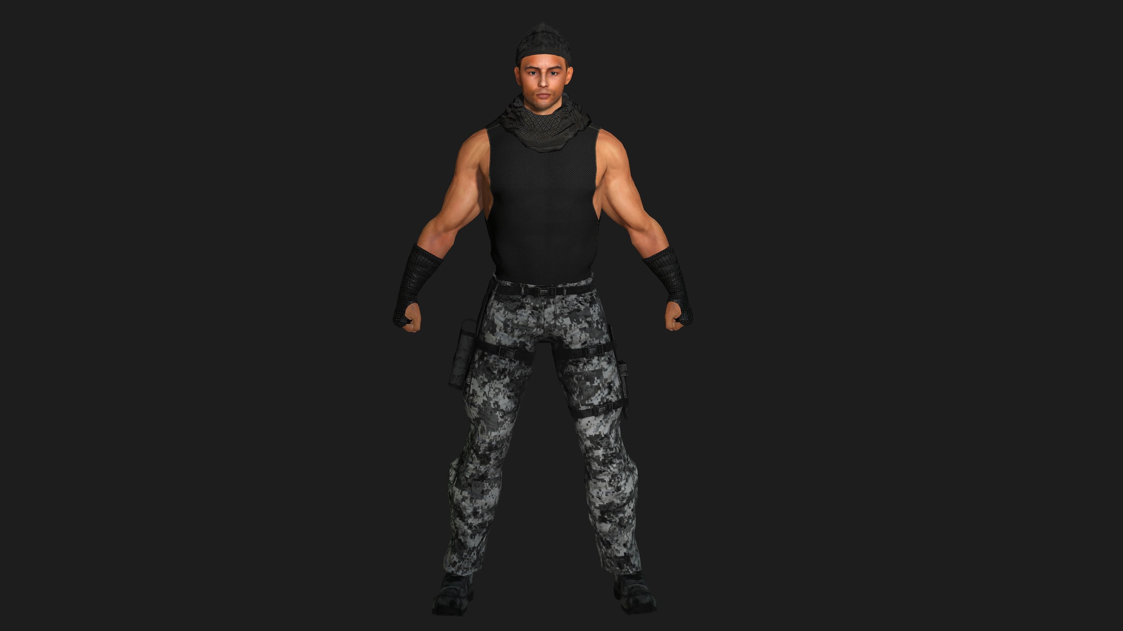 AAA 3D MALE ARMY CHARACTER 01 - HUMAN RIGGED GAME READY Low-poly 3D model_5