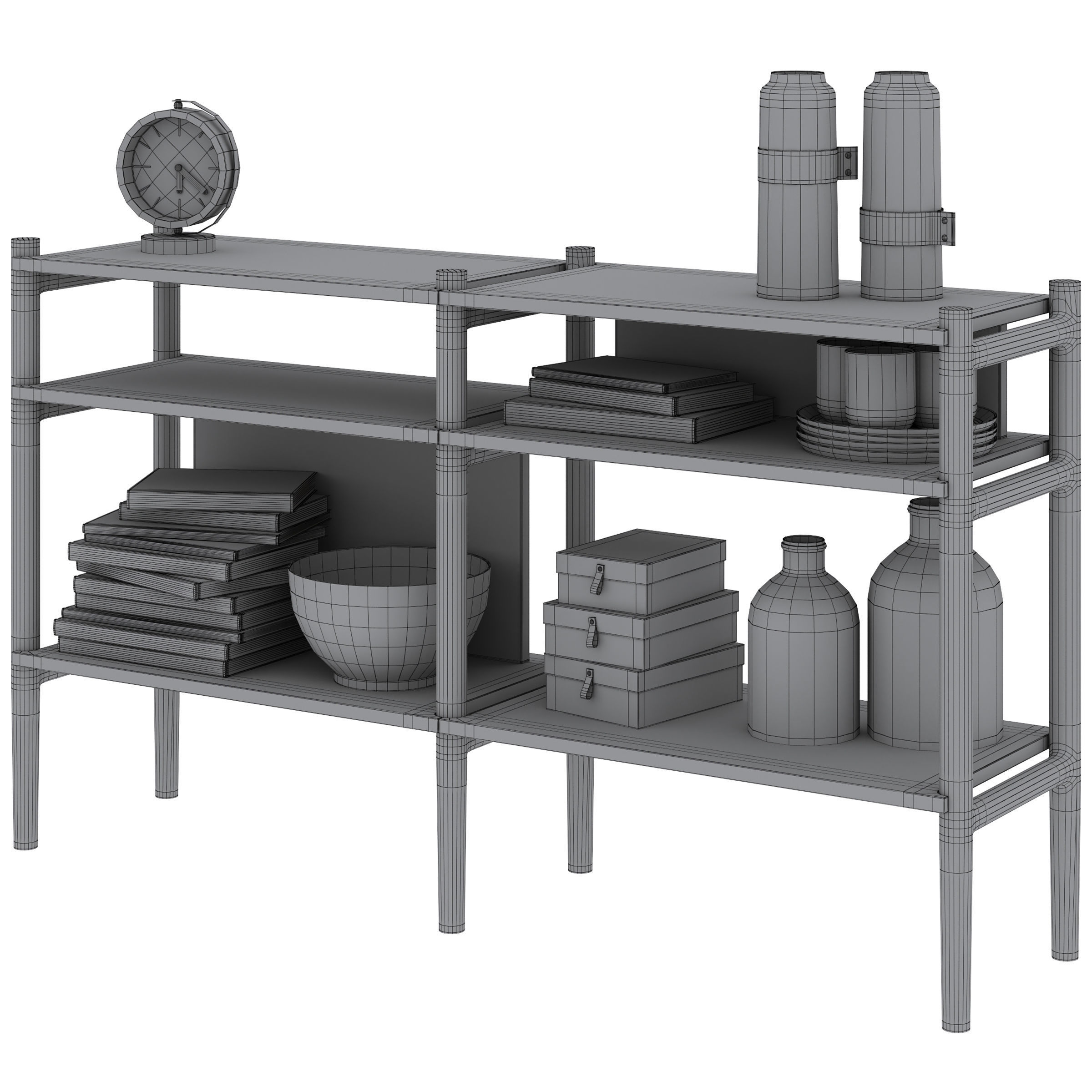 Bookcase HOLTON by Rowico Home 3D model_4