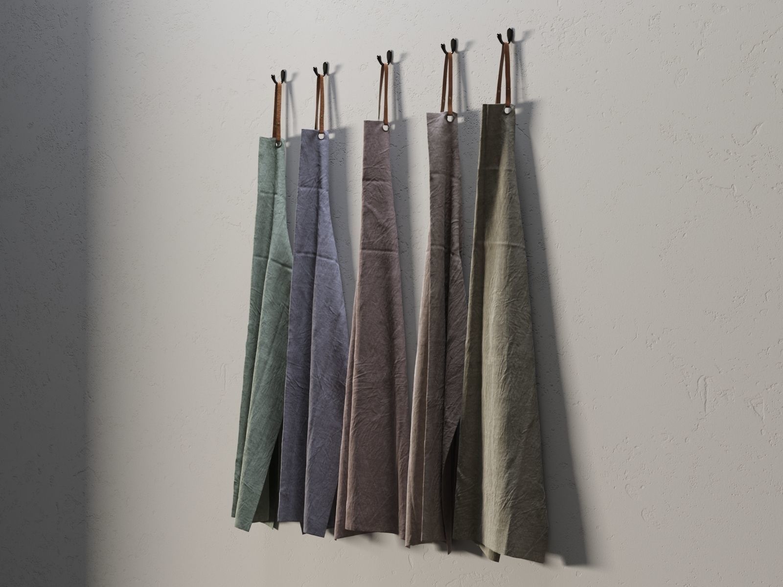 Hanging Aprons 3D model_1
