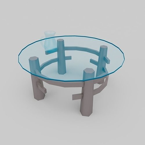 3D model Round glass table VR / AR / low-poly | CGTrader