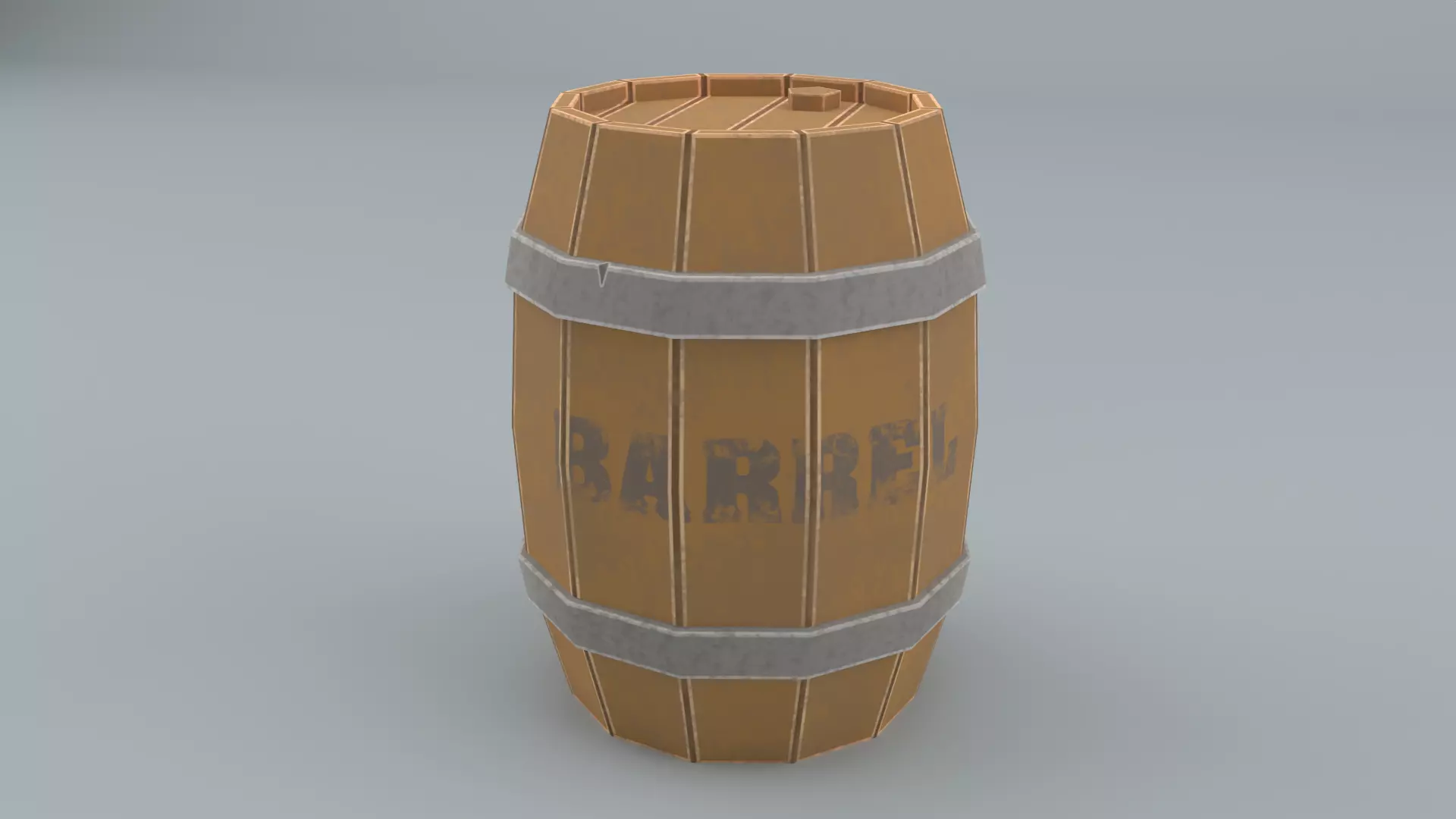 Wooden barrel Free low-poly 3D model