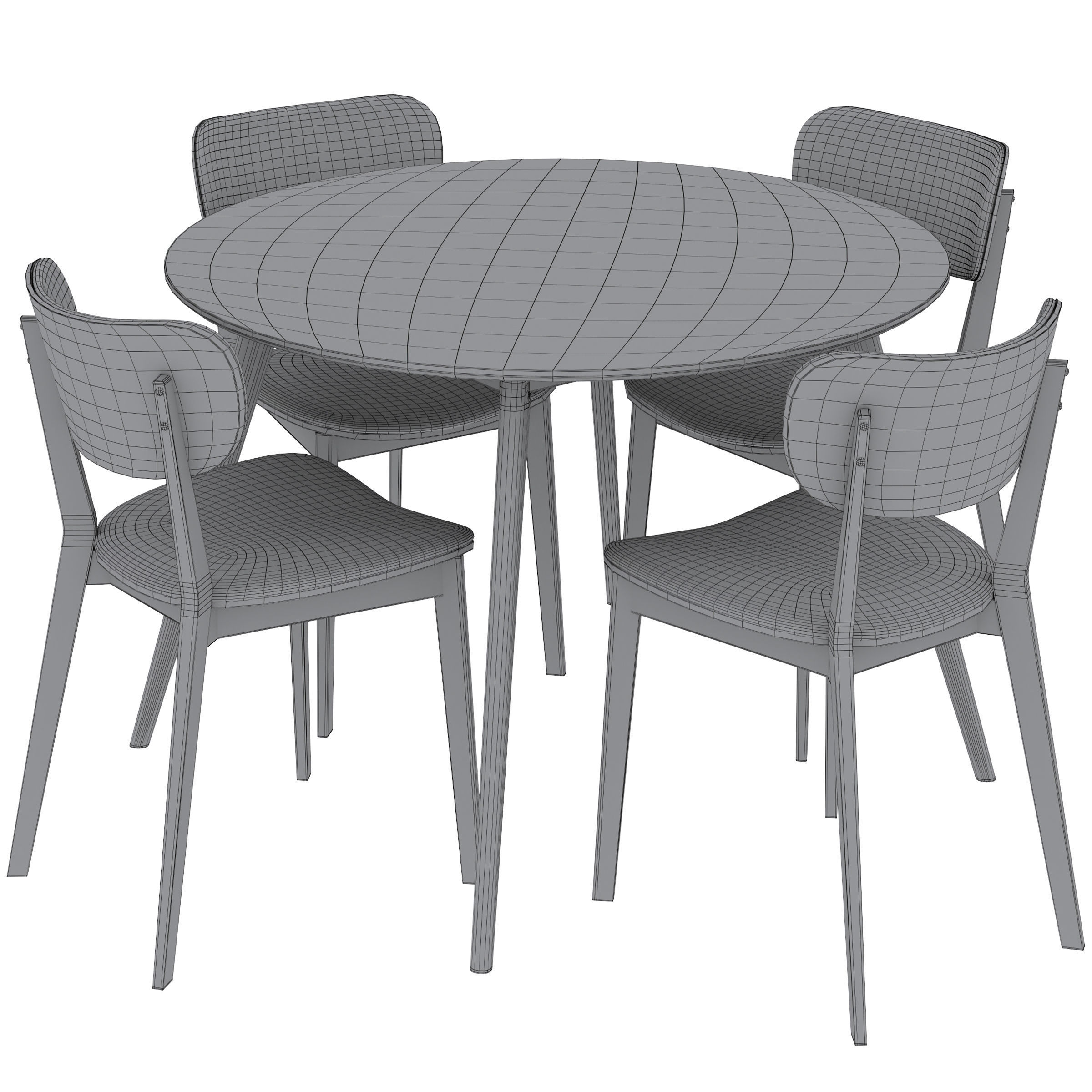 Dining Set 3 by Rowico Home 3D model_6