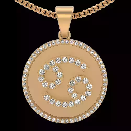 Cancer Crab zodiac gold  printable jewelry 3D model