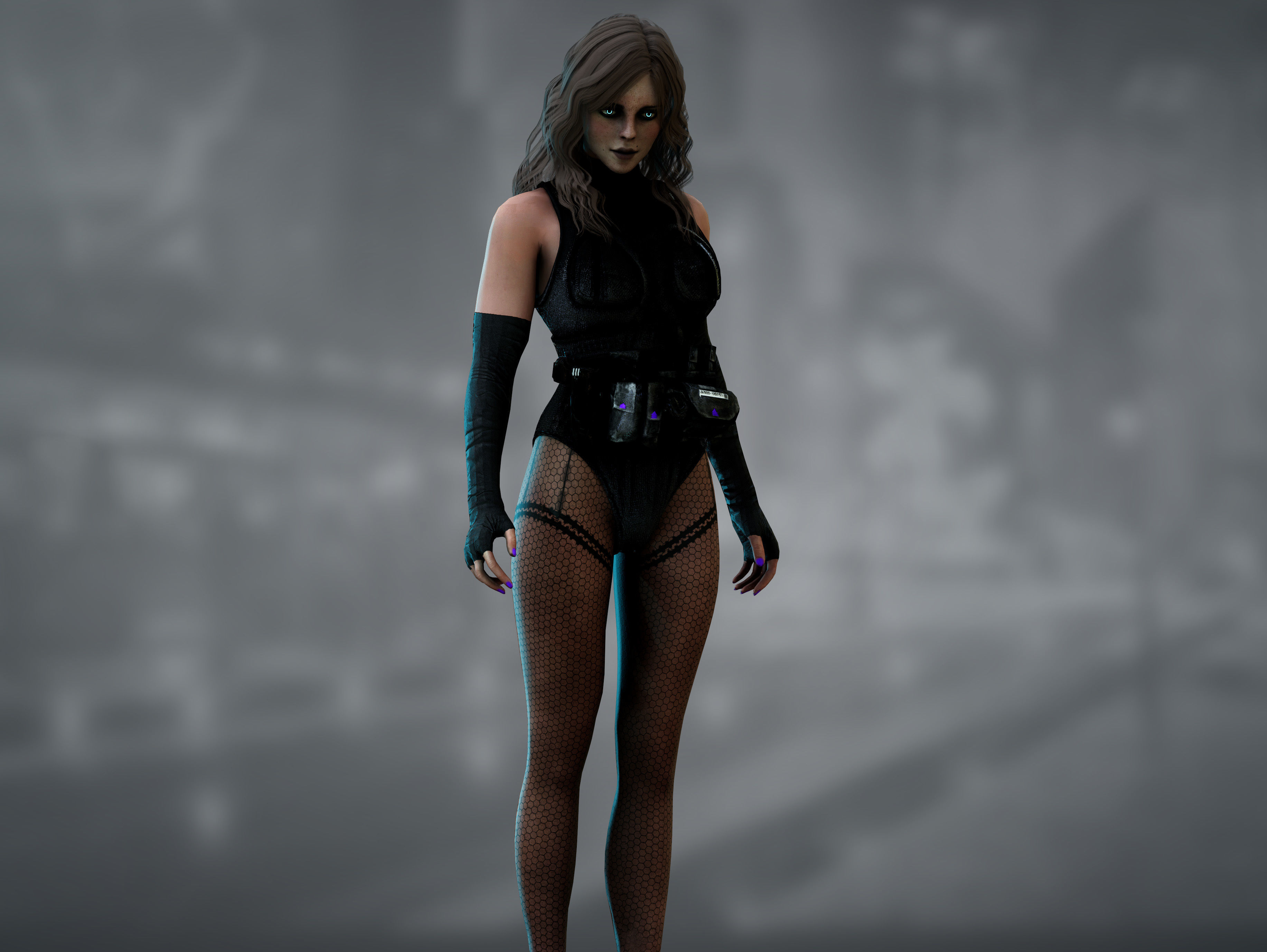 Sci Fi Mercenary Girl Low-poly 3D model_11