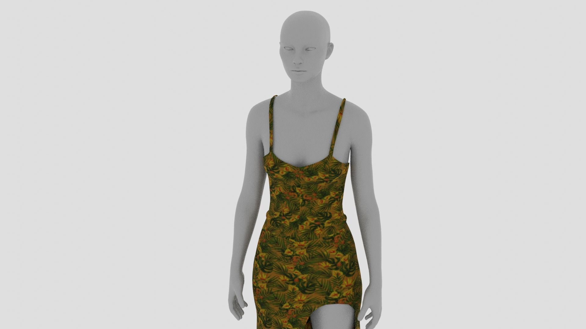 Women Dress Low-poly 3D model_13