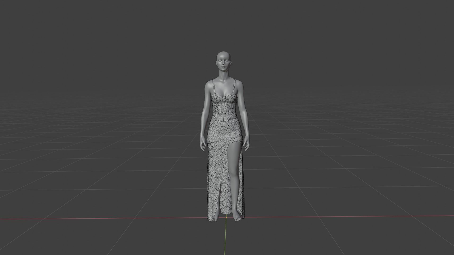 Women Dress Low-poly 3D model_19